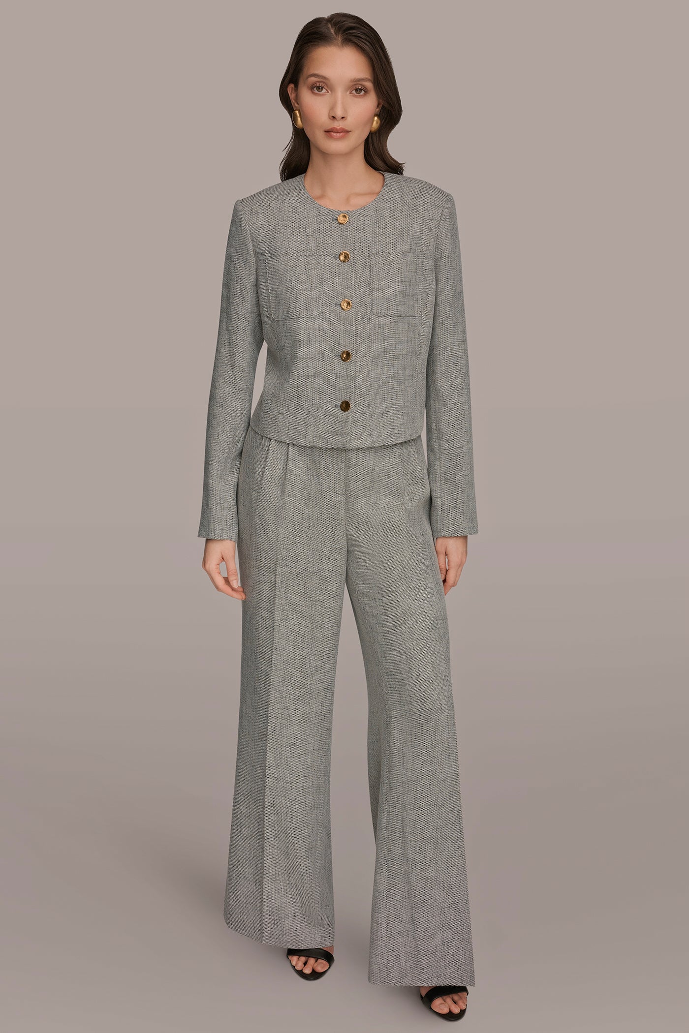 CROPPED BUTTON-FRONT JACKET VIEW 9 | Suits and Separates