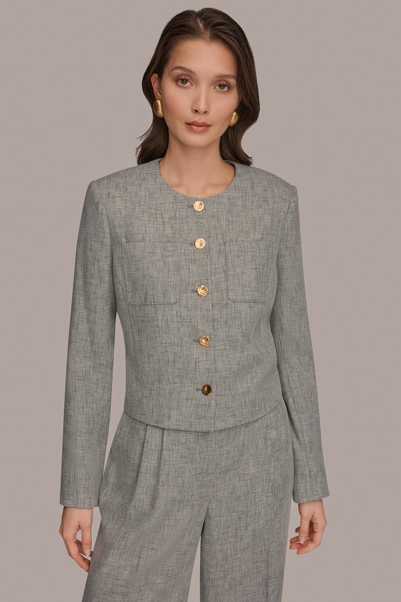 CROPPED BUTTON-FRONT JACKET | View 1 | Suits and Separates