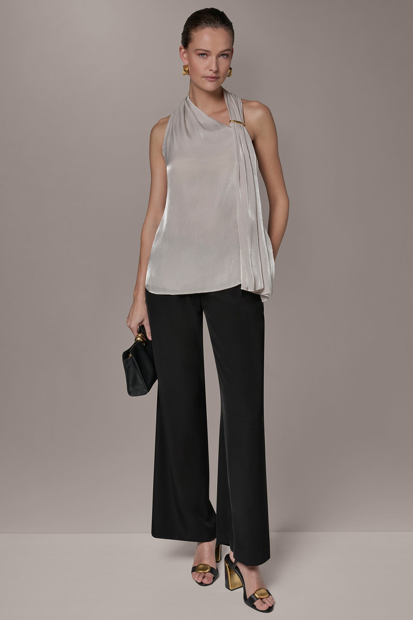 ASYMMETRIC HALTER WITH SCARF VIEW 6