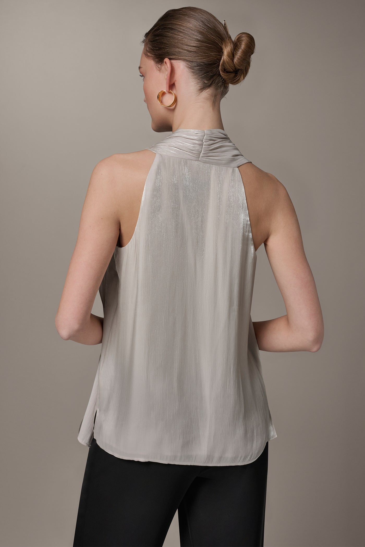 ASYMMETRIC HALTER WITH SCARF | View 2 | Adriana Edit