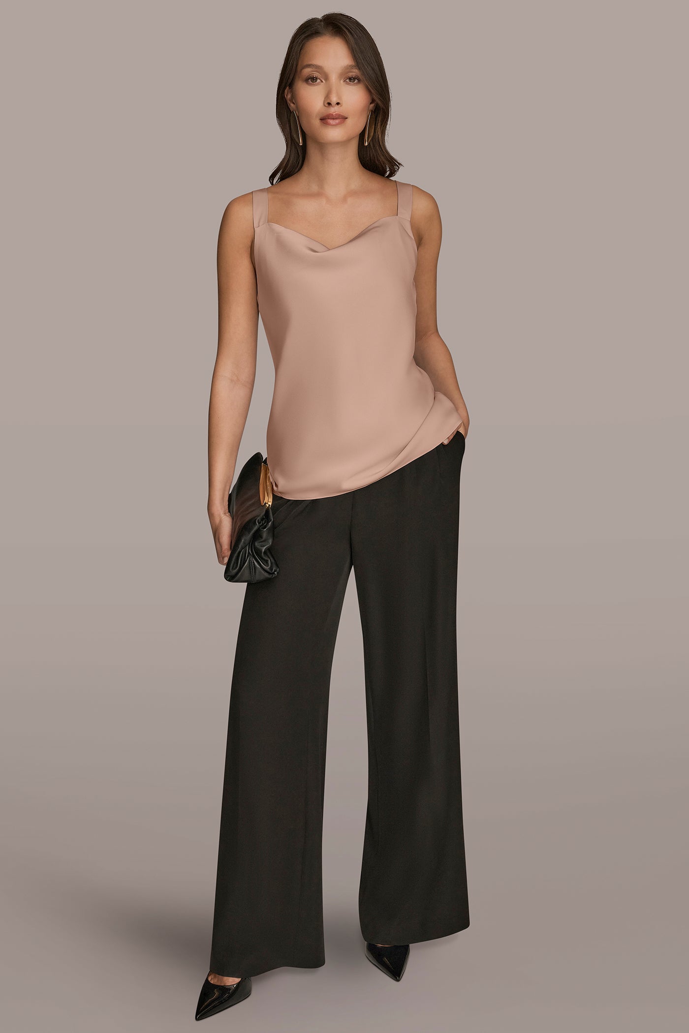 SATIN COWL STRAPPY CAMI VIEW 5