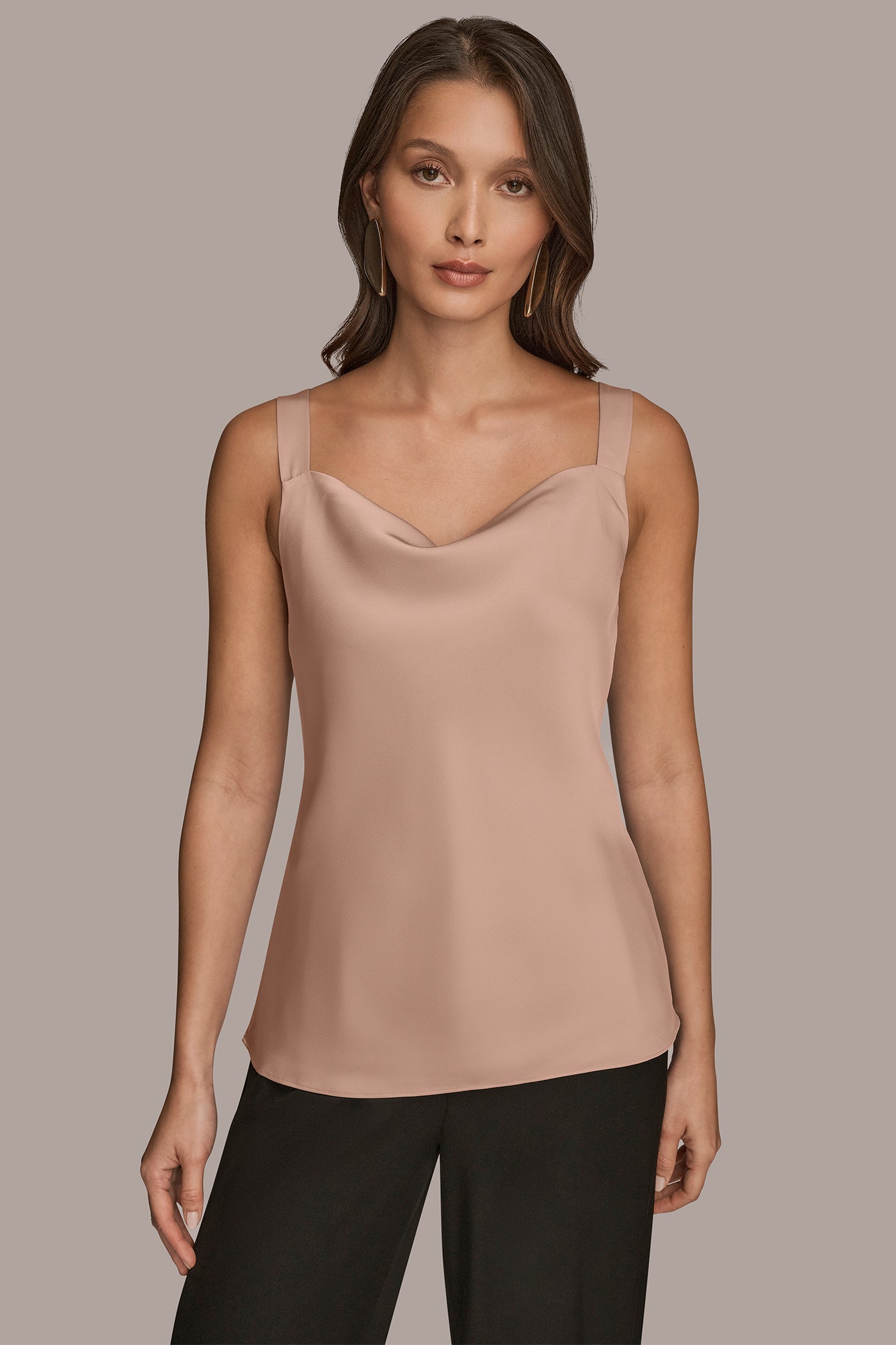 SATIN COWL STRAPPY CAMI | View 1 | Joan Edit