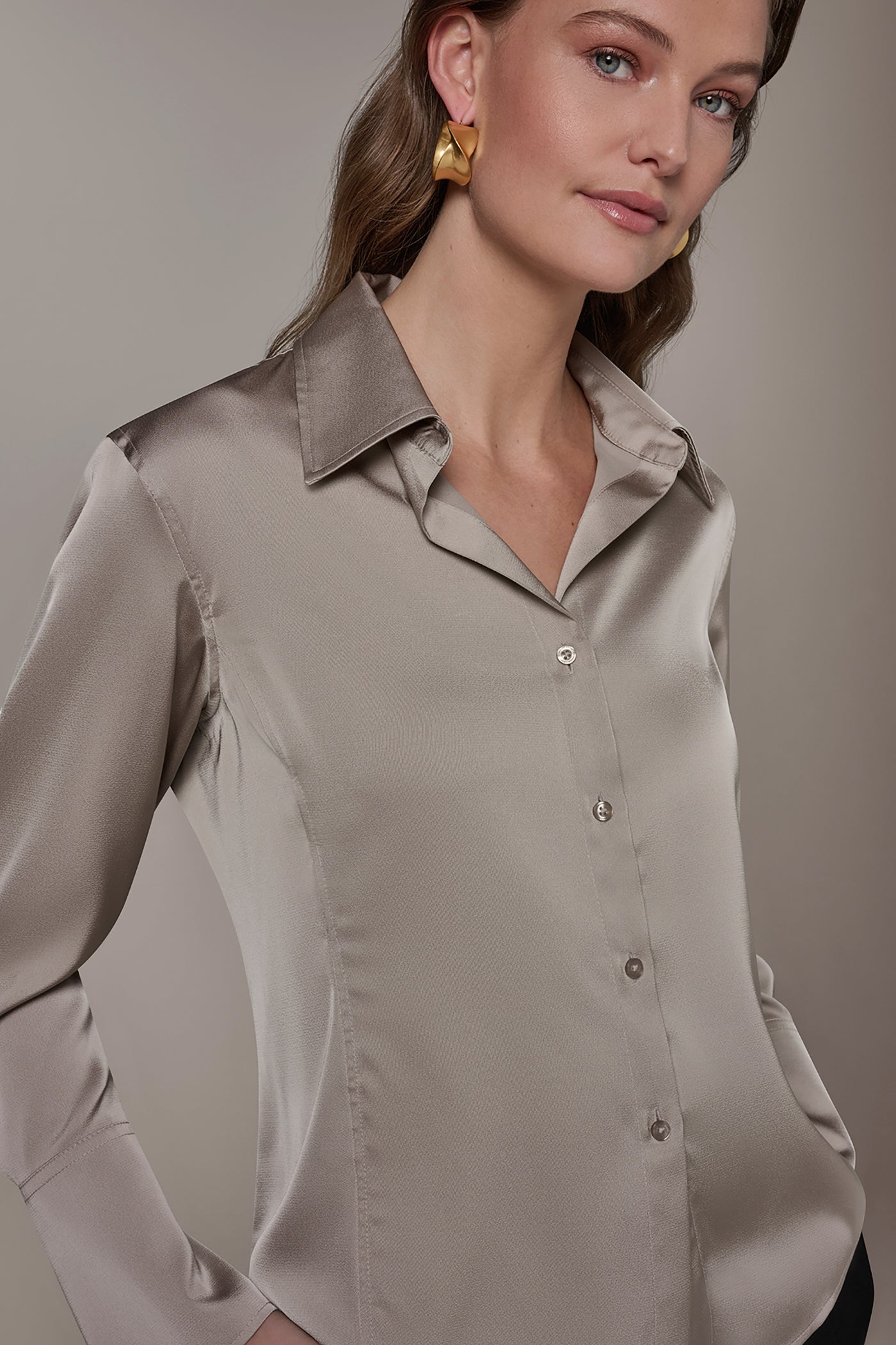 SATIN HIGH-LOW BLOUSE VIEW 4 | Tops