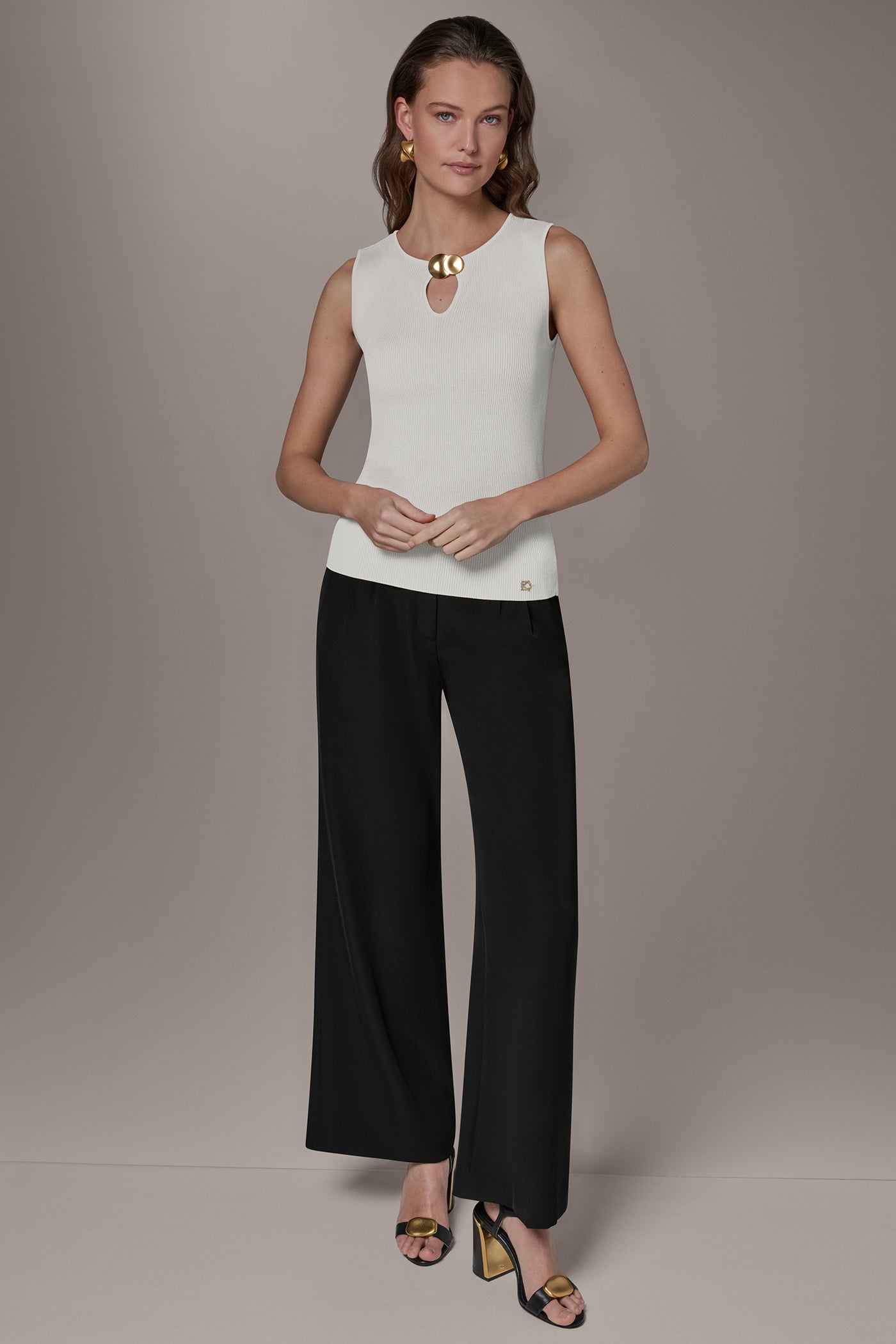 KEYHOLE RIBBED SWEATER TANK VIEW 6 | New clothing