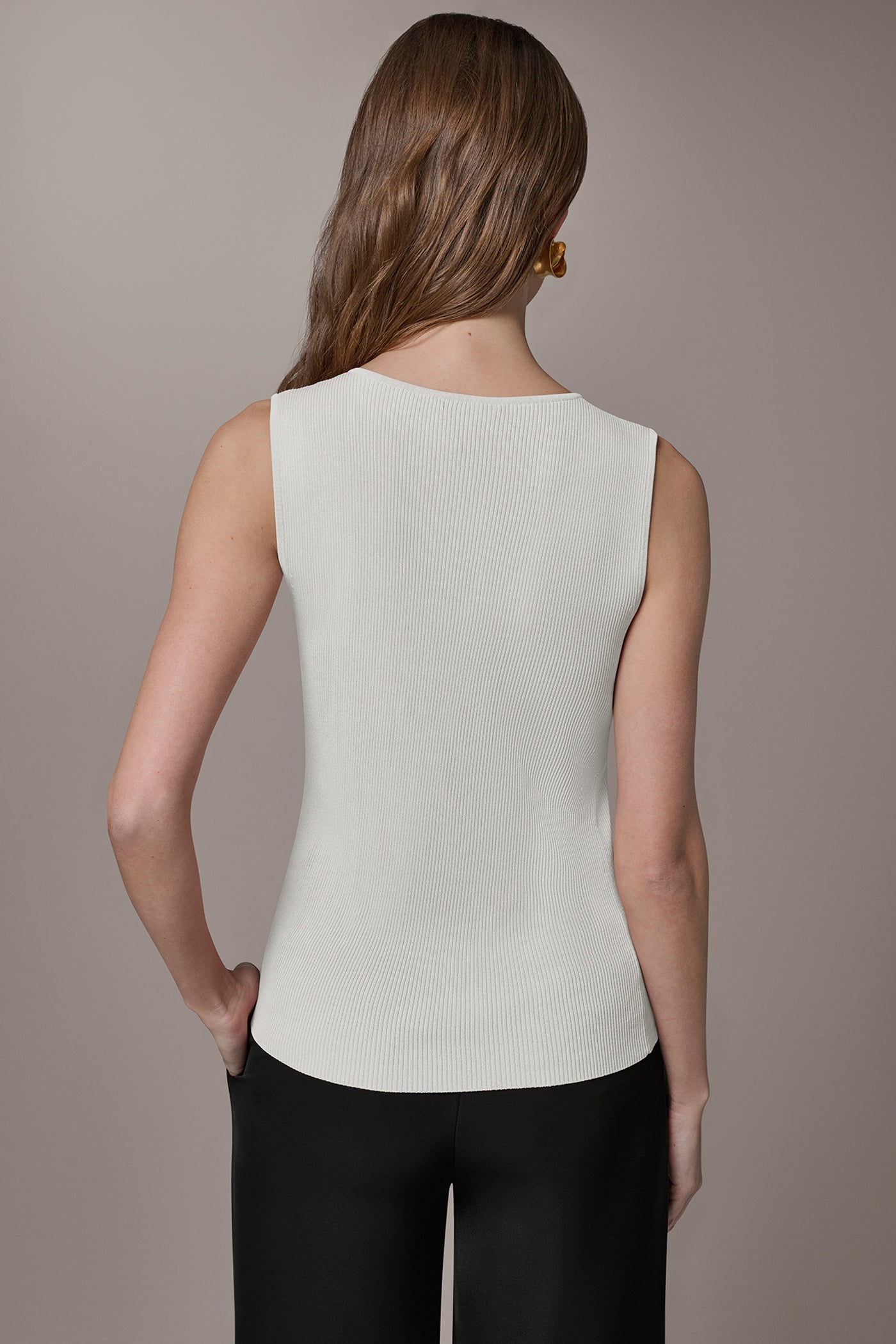 KEYHOLE RIBBED SWEATER TANK | View 2 | New clothing