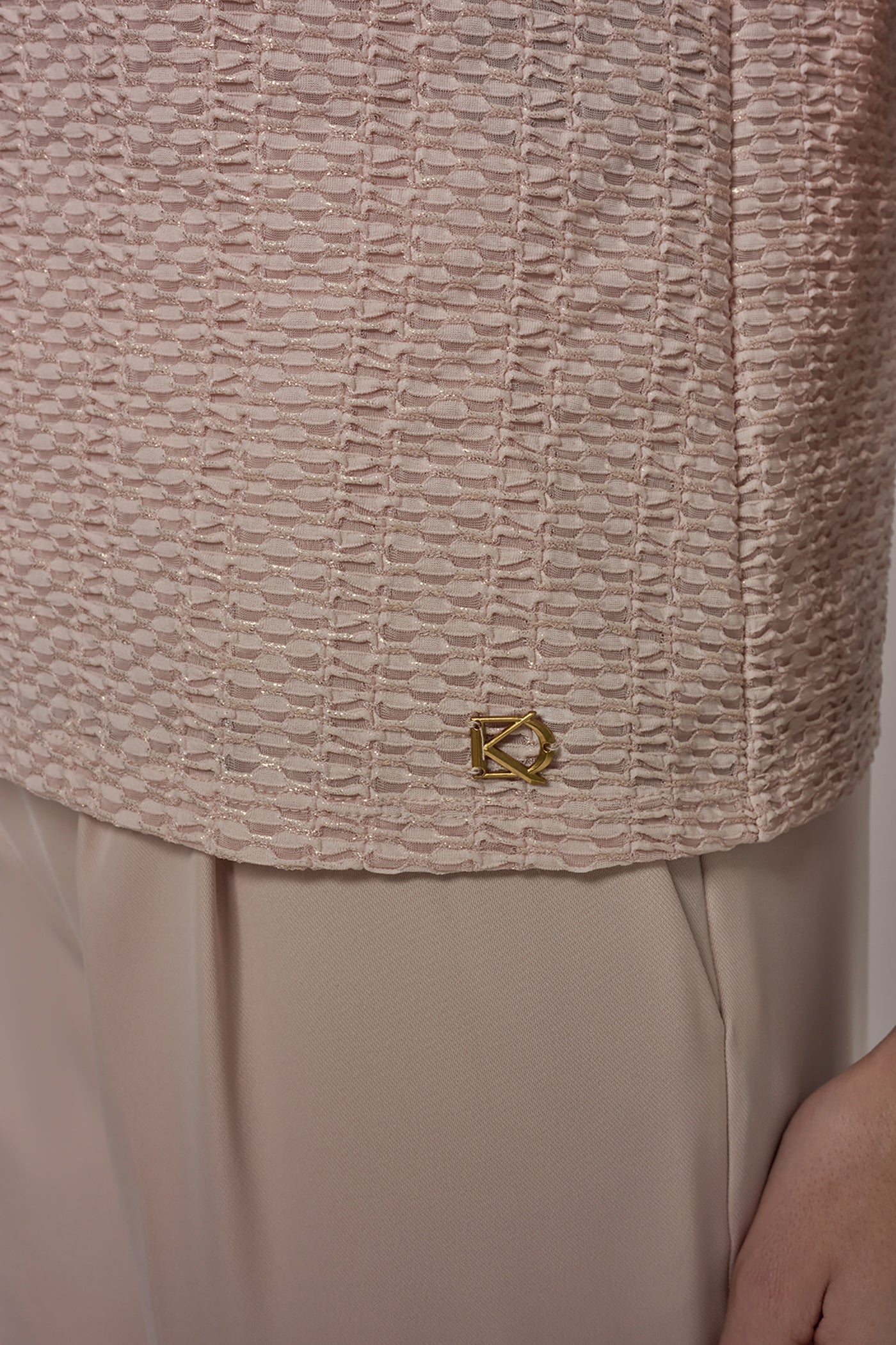 JACQUARD PANELED HALTER BLOUSE VIEW 5 | Suits and Separates