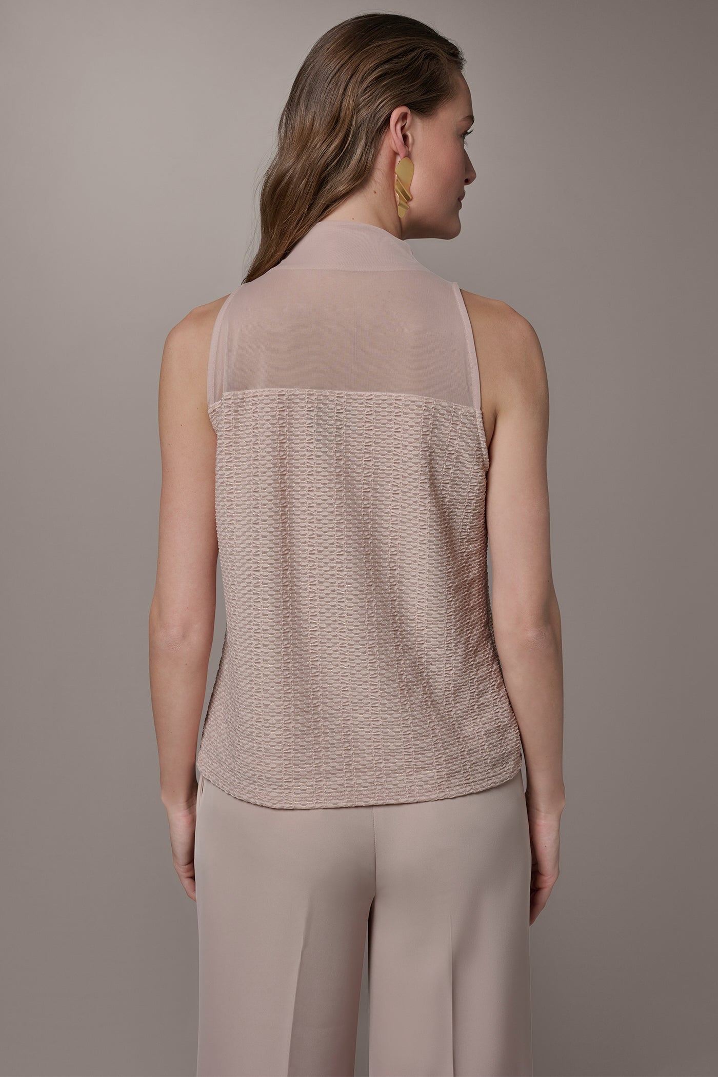 JACQUARD PANELED HALTER BLOUSE | View 2 | Suits and Separates