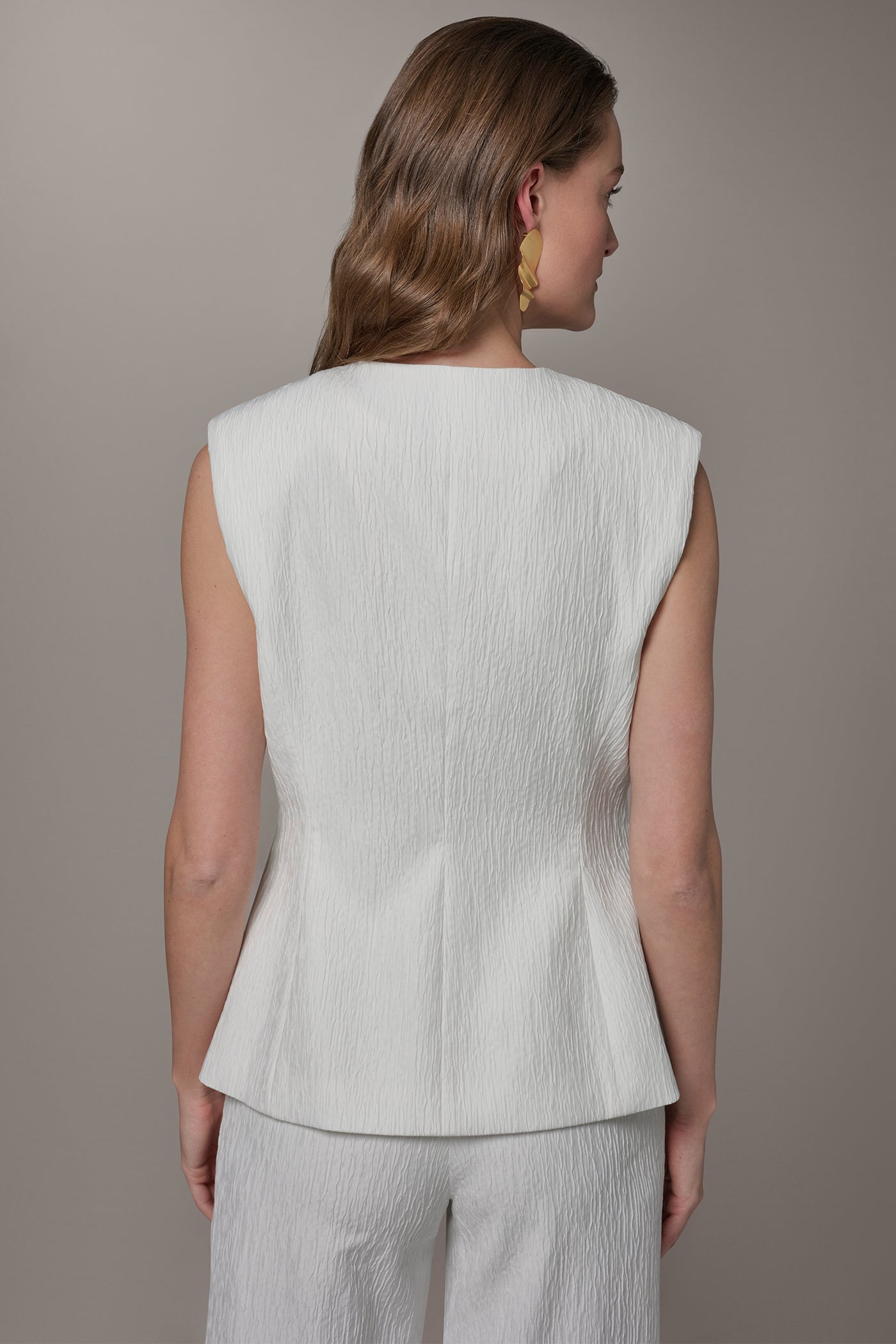 TEXTURED BELTED VEST | View 2 | Joan Edit