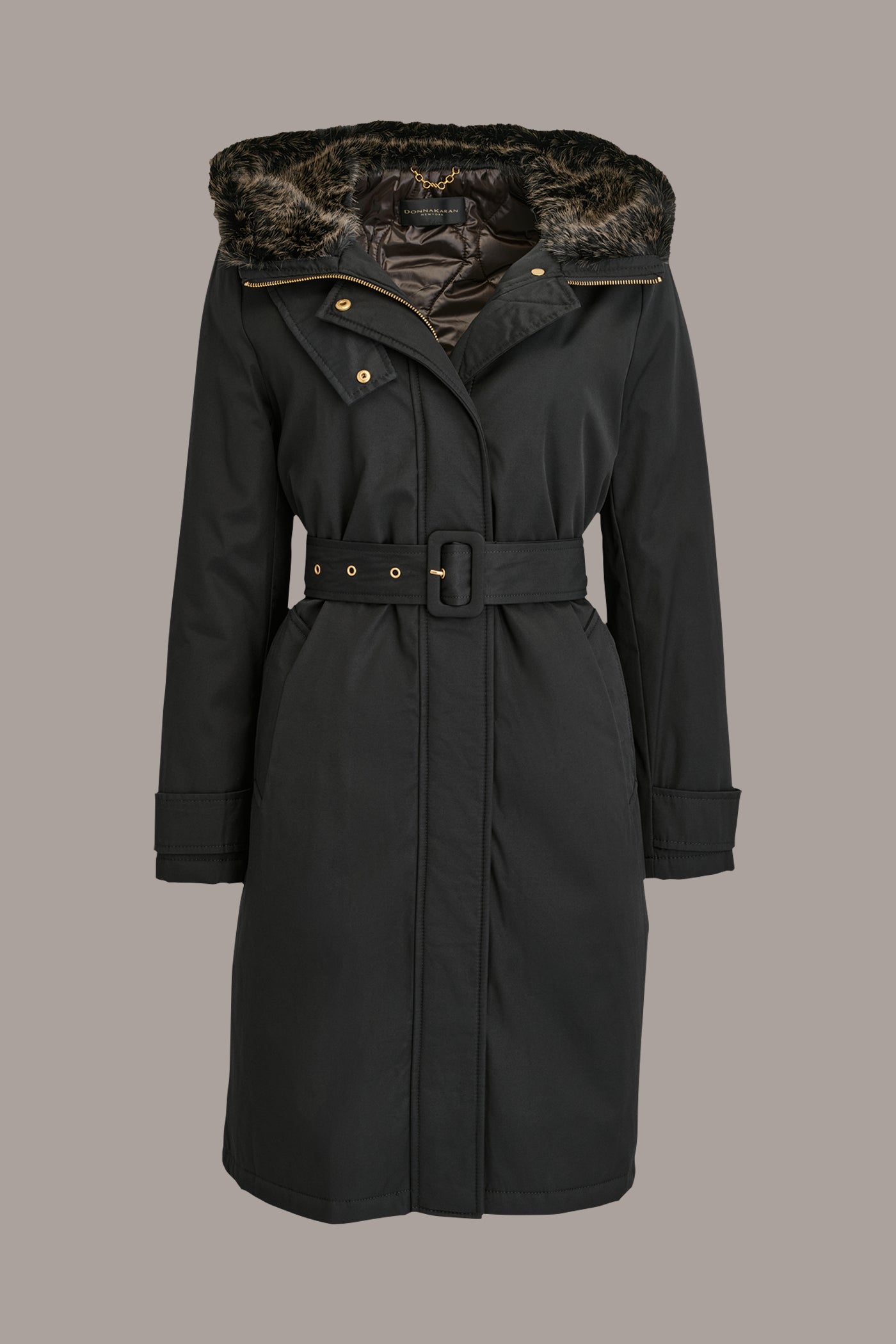 FAUX FUR TRIM LINED RAIN COAT VIEW 9 | Coats & Jackets
