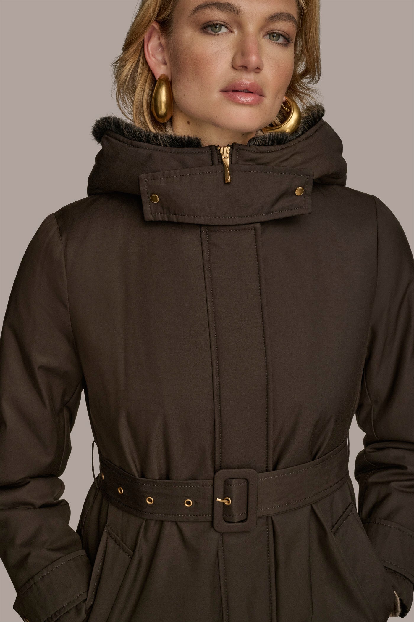 FAUX FUR TRIM LINED RAIN COAT VIEW 6 | Coats & Jackets