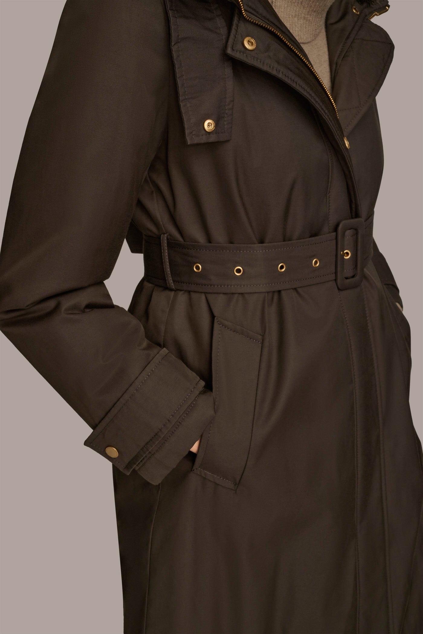 FAUX FUR TRIM LINED RAIN COAT VIEW 7 | Coats & Jackets