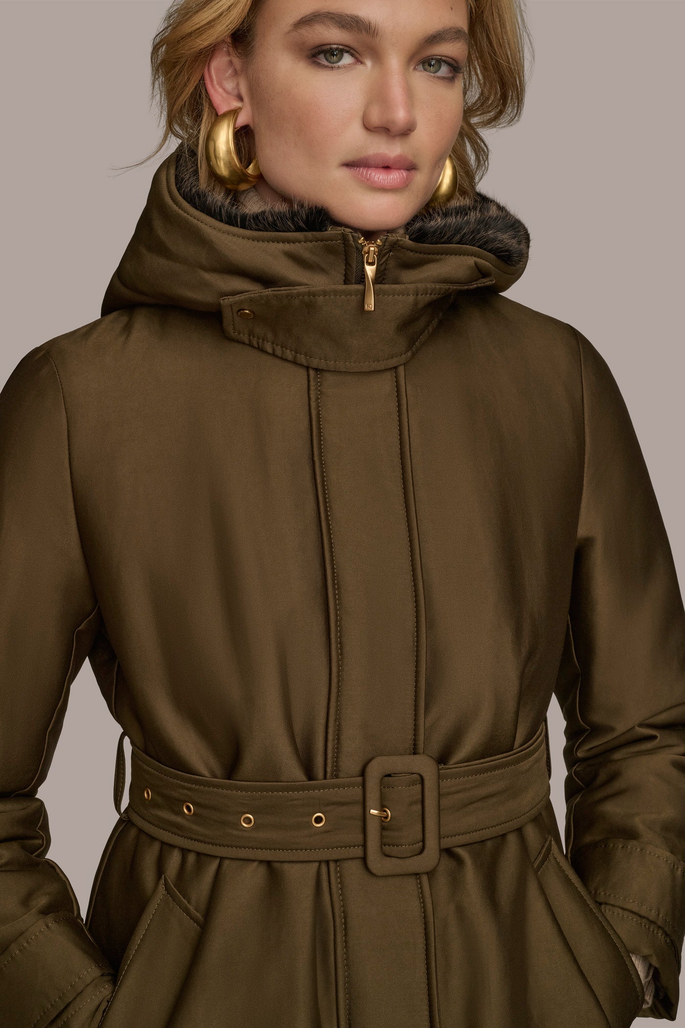 FAUX FUR TRIM LINED RAIN COAT VIEW 4 | Coats & Jackets