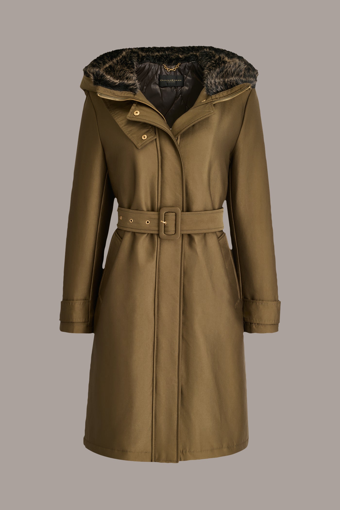 FAUX FUR TRIM LINED RAIN COAT VIEW 10 | Coats & Jackets