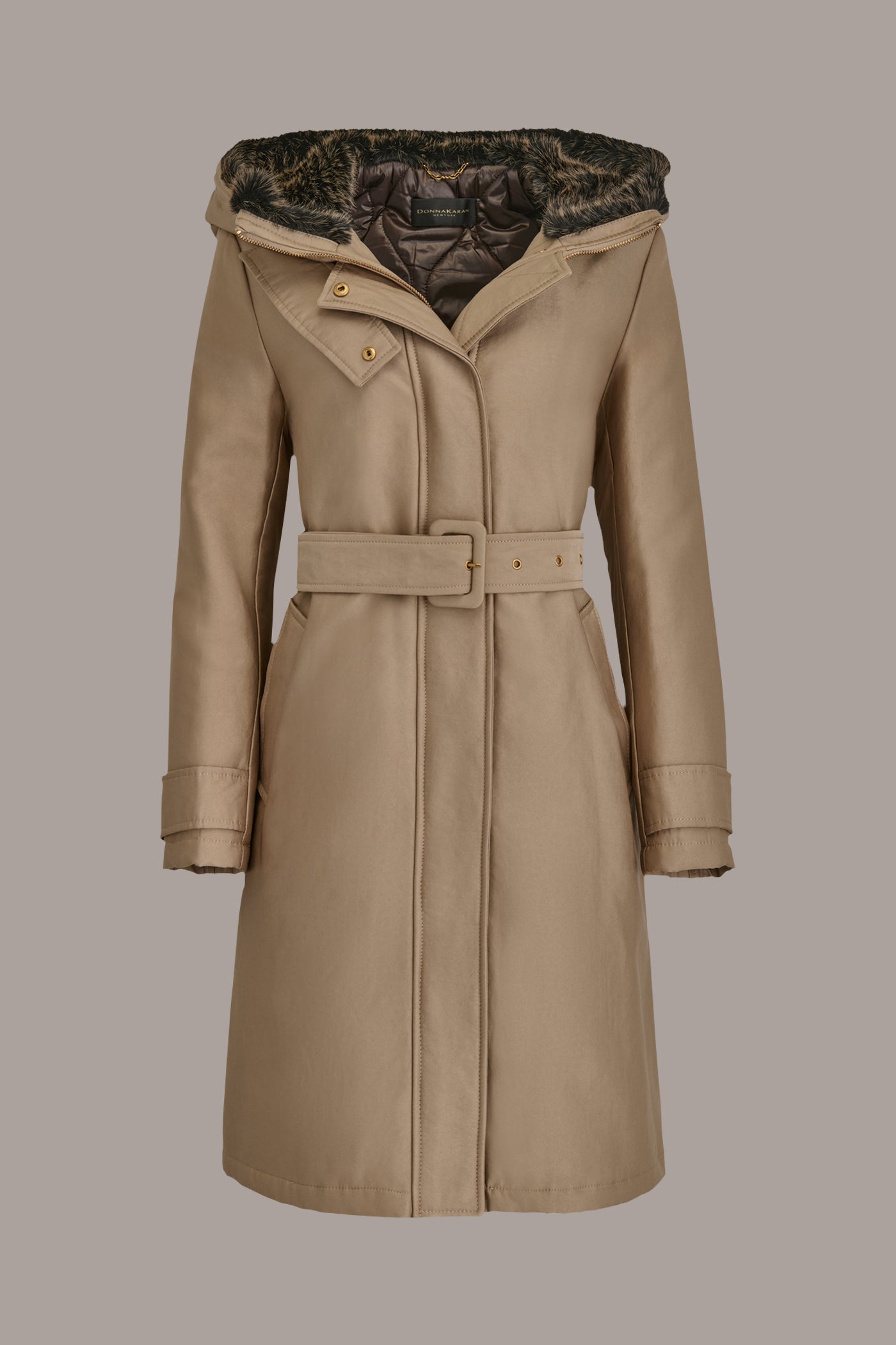 FAUX FUR TRIM LINED RAIN COAT VIEW 10 | Coats & Jackets