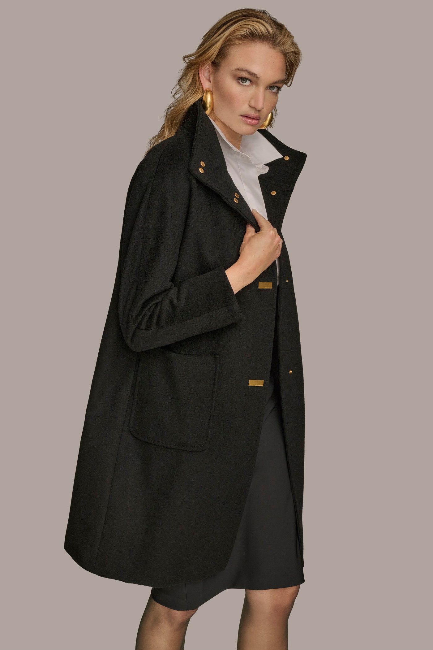 FUNNEL NECK COAT VIEW 3 | Coats & Jackets