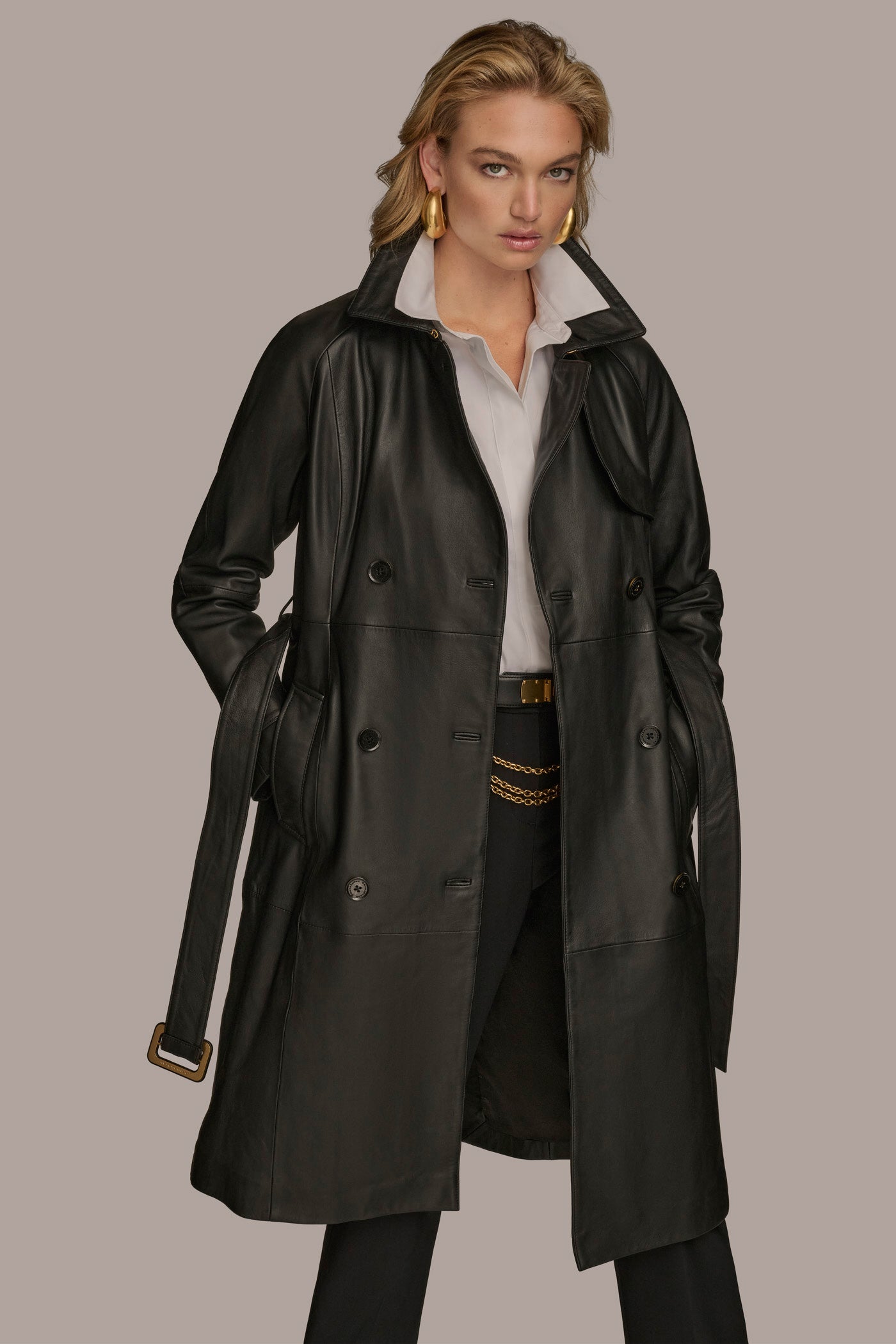 LONG LEATHER COAT VIEW 7 | New Arrivals