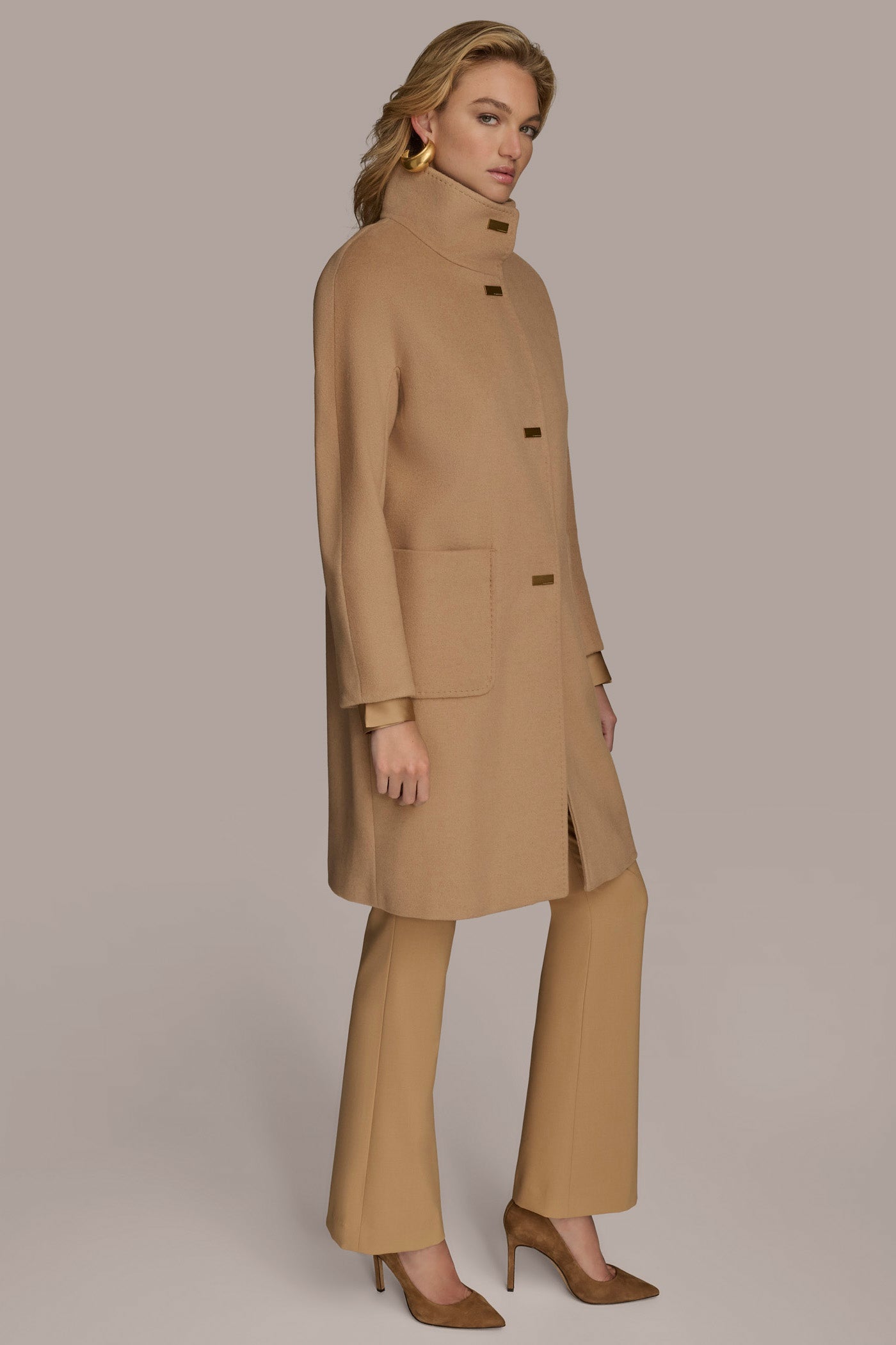 FUNNEL NECK COAT VIEW 3 | Coats & Jackets