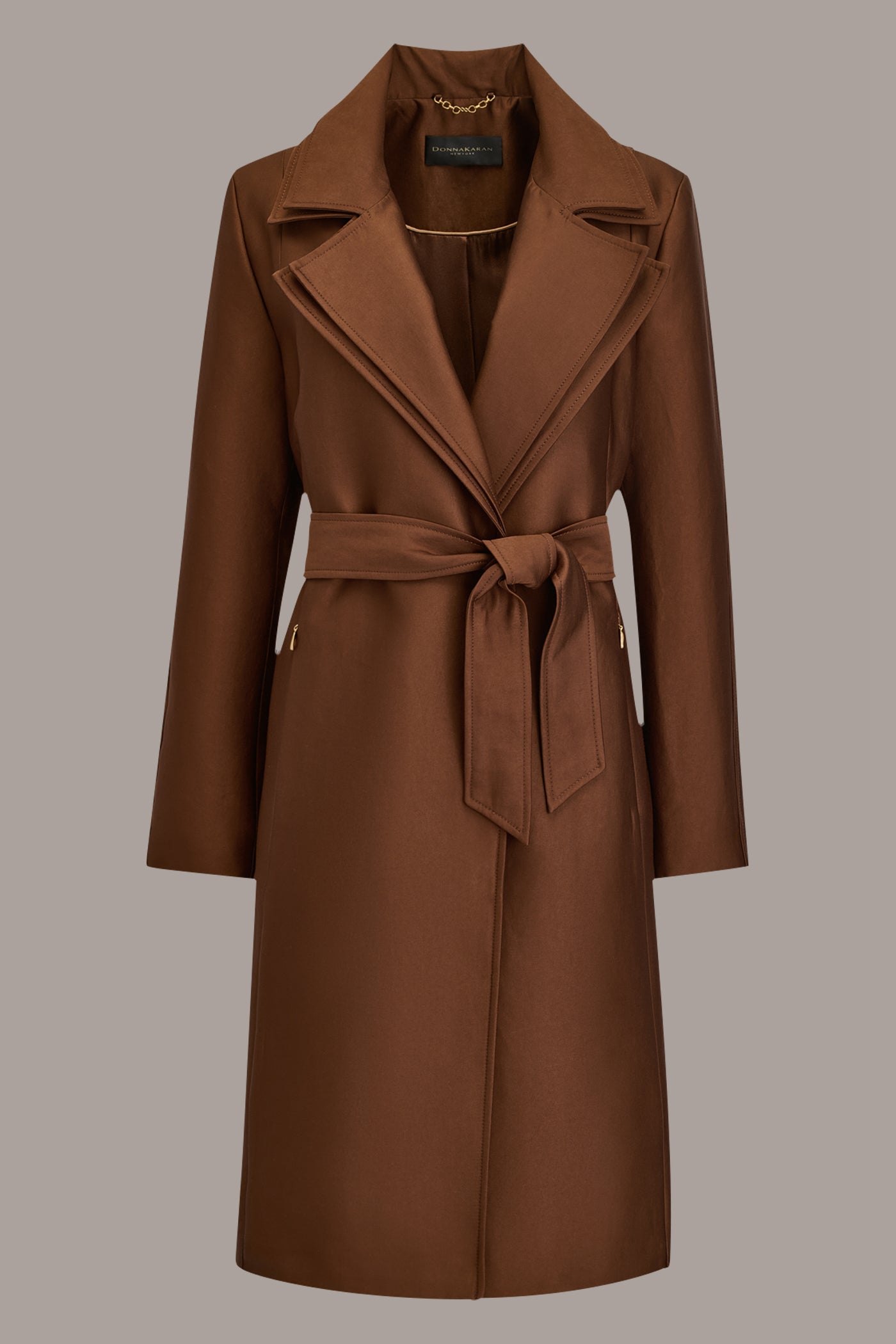 DOUBLE COLLAR SATIN TRENCH COAT VIEW 11 | New Arrivals