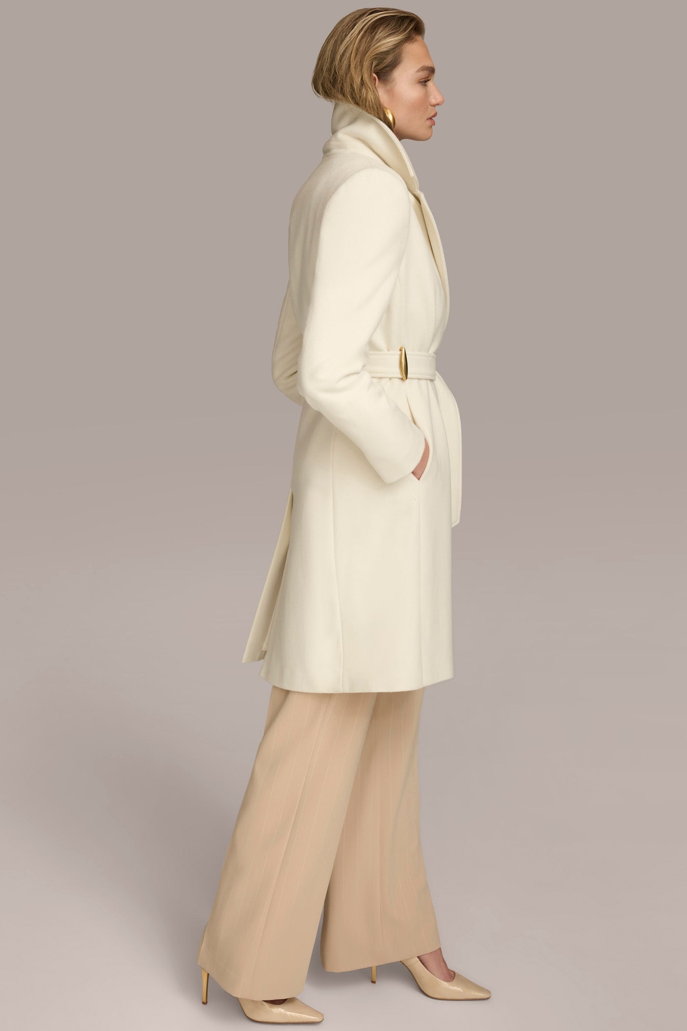WOOL LONG WRAP COAT VIEW 3 | Coats & Jackets