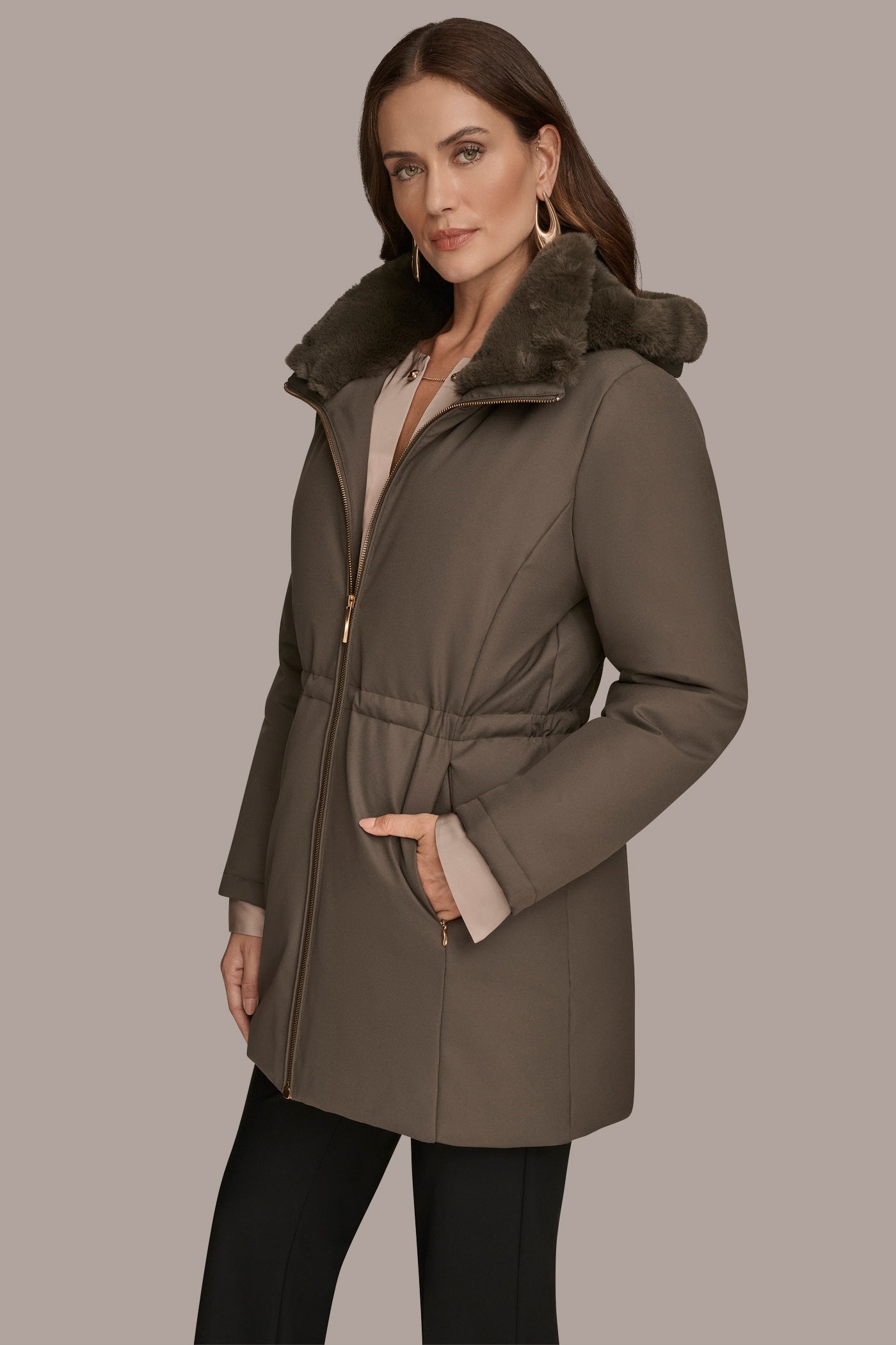FAUX FUR LINED PUFFER VIEW 3 | Coats & Jackets