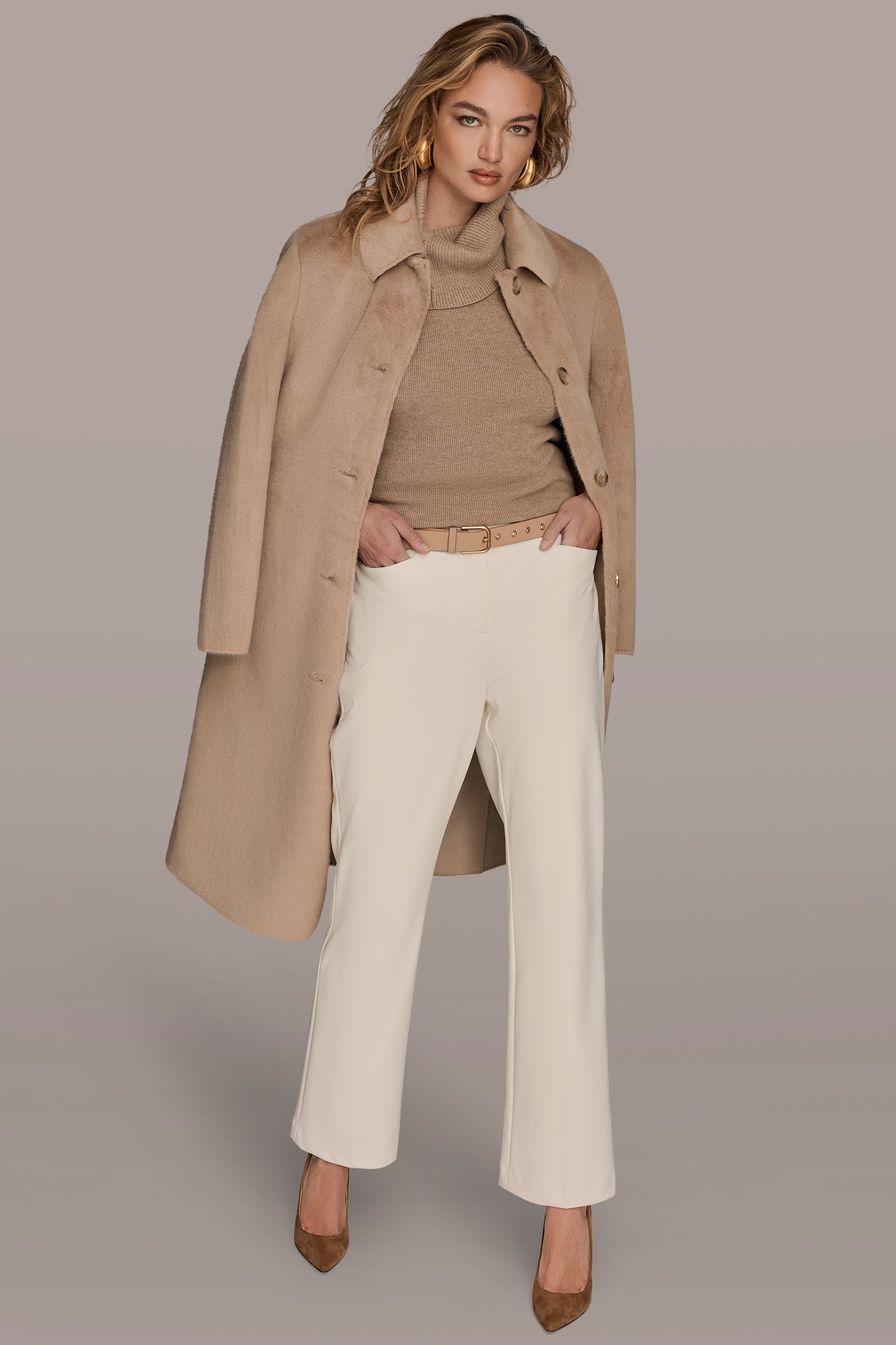 SINGLE BREASTED FAUX FUR COAT VIEW 3 | New clothing