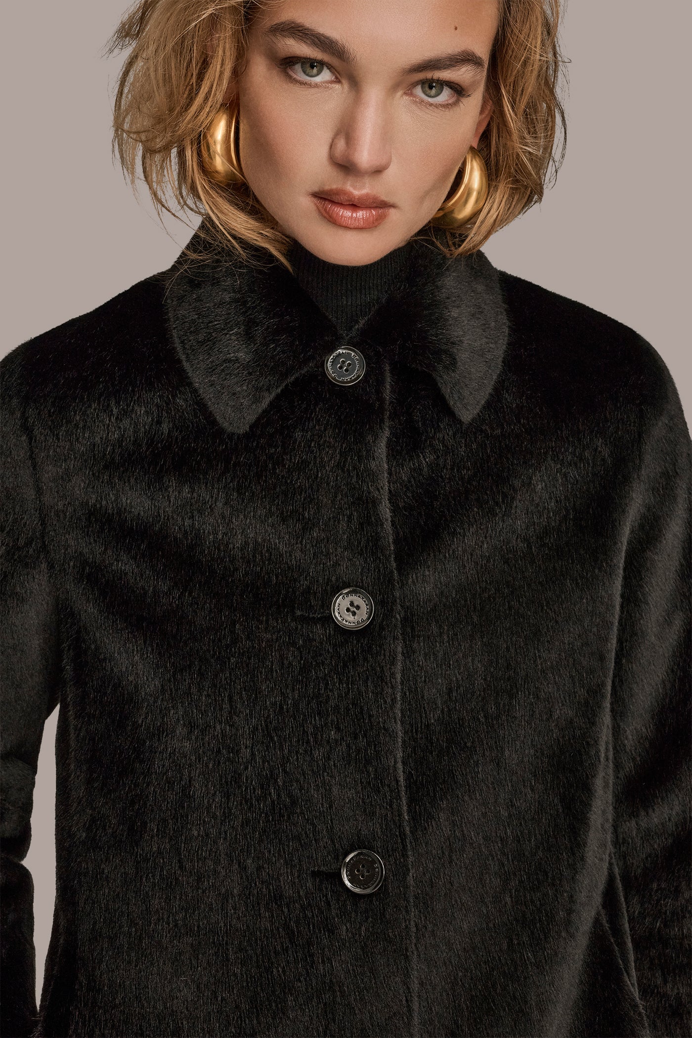 SINGLE BREASTED FAUX FUR COAT VIEW 6 | New clothing