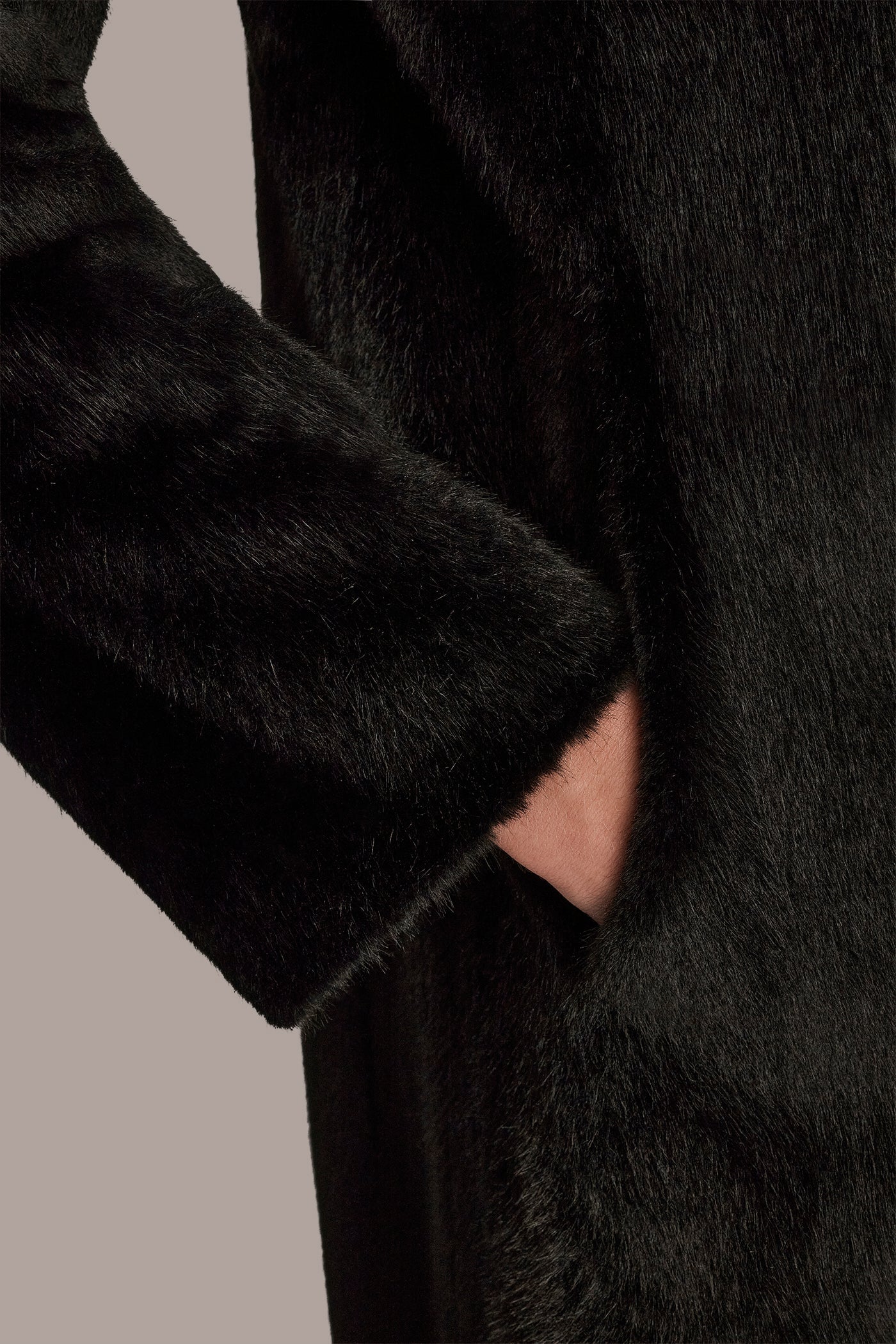 SINGLE BREASTED FAUX FUR COAT VIEW 7 | New clothing