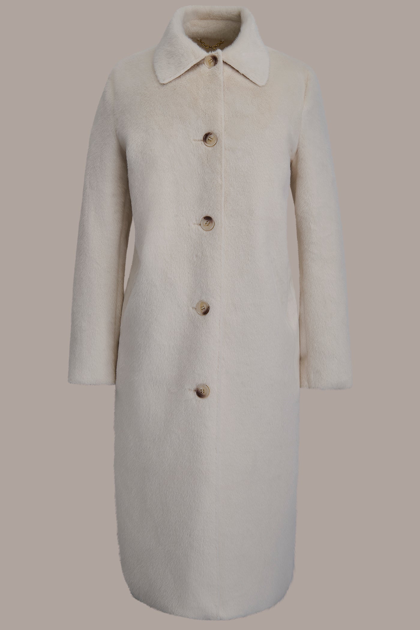 SINGLE BREASTED FAUX FUR COAT VIEW 9 | Luxe Layers