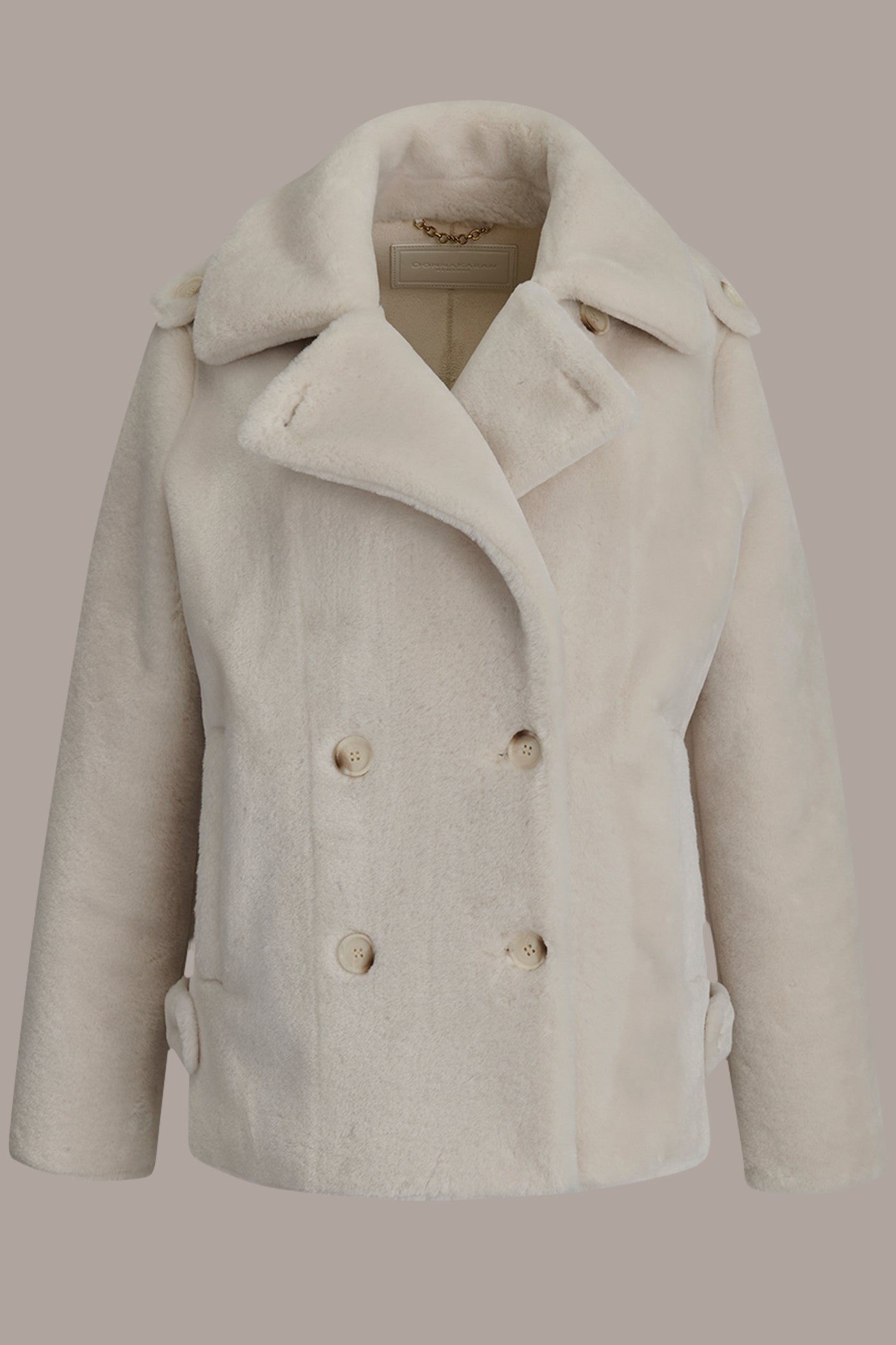 DOUBLE-BREASTED FAUX SHEARLING JACKET VIEW 9 | Gifts