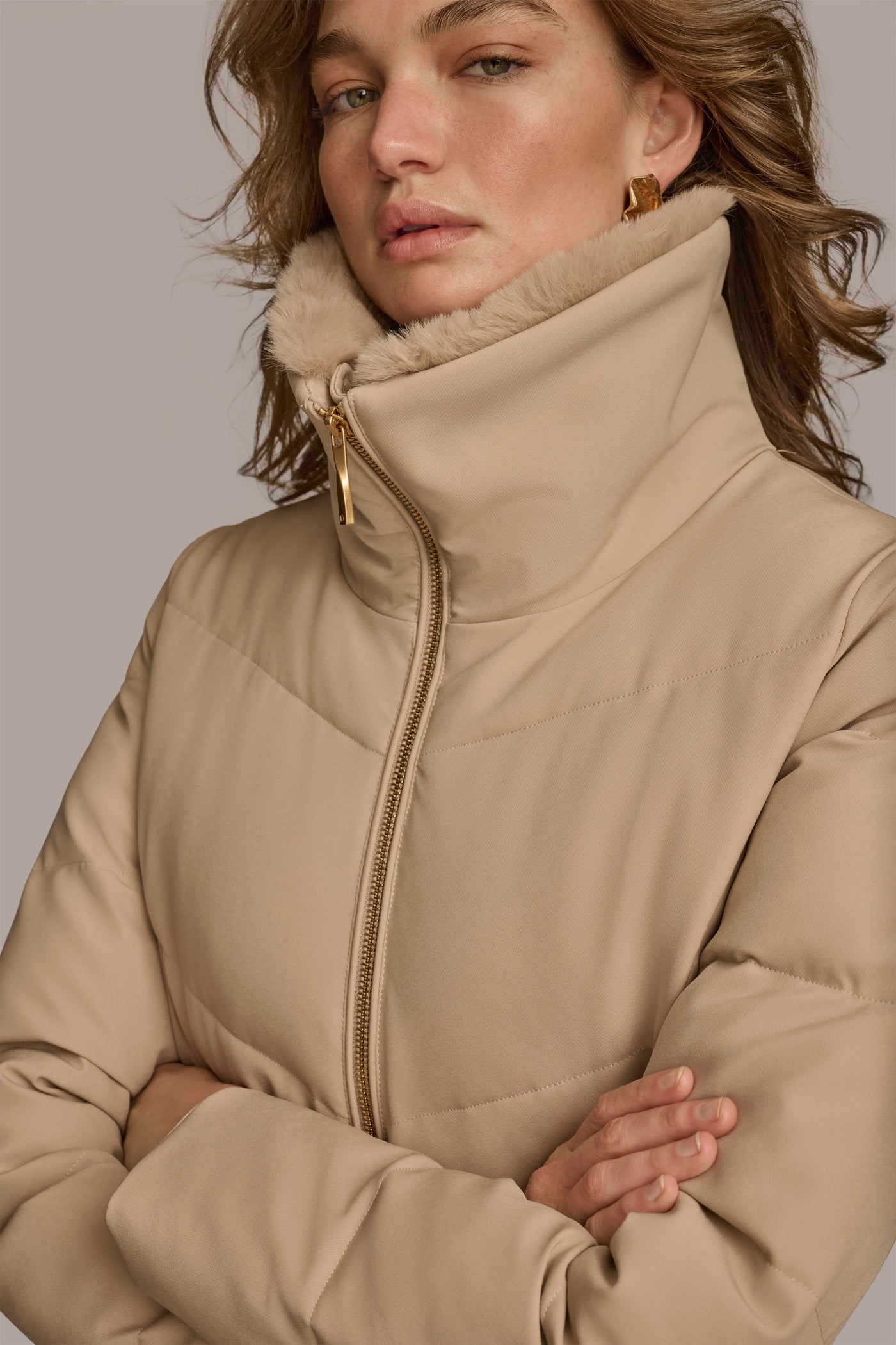 Walker Puffer Coat with Faux Fur Trim VIEW 6 | New Arrivals