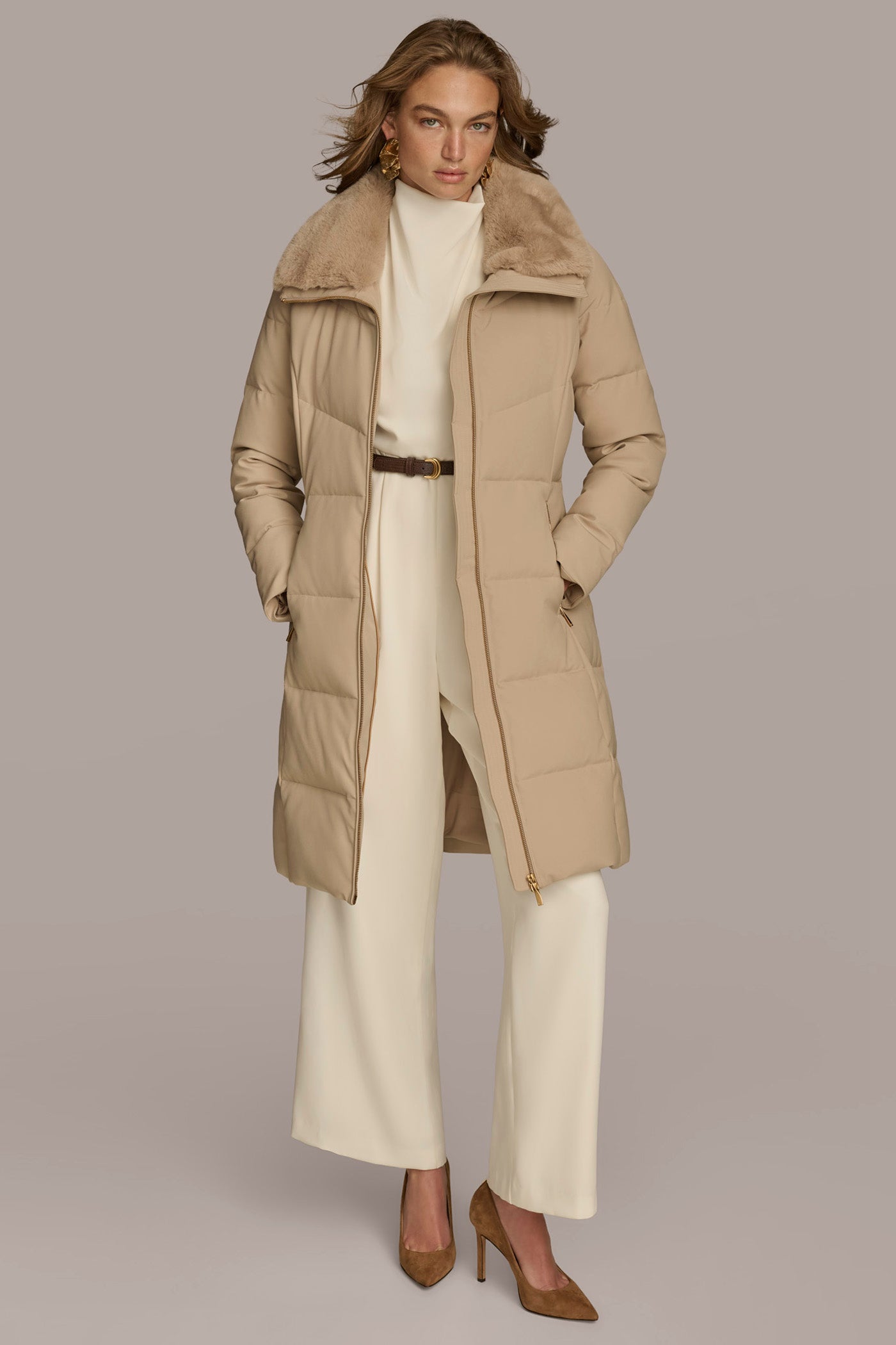 Walker Puffer Coat with Faux Fur Trim VIEW 4 | New Arrivals