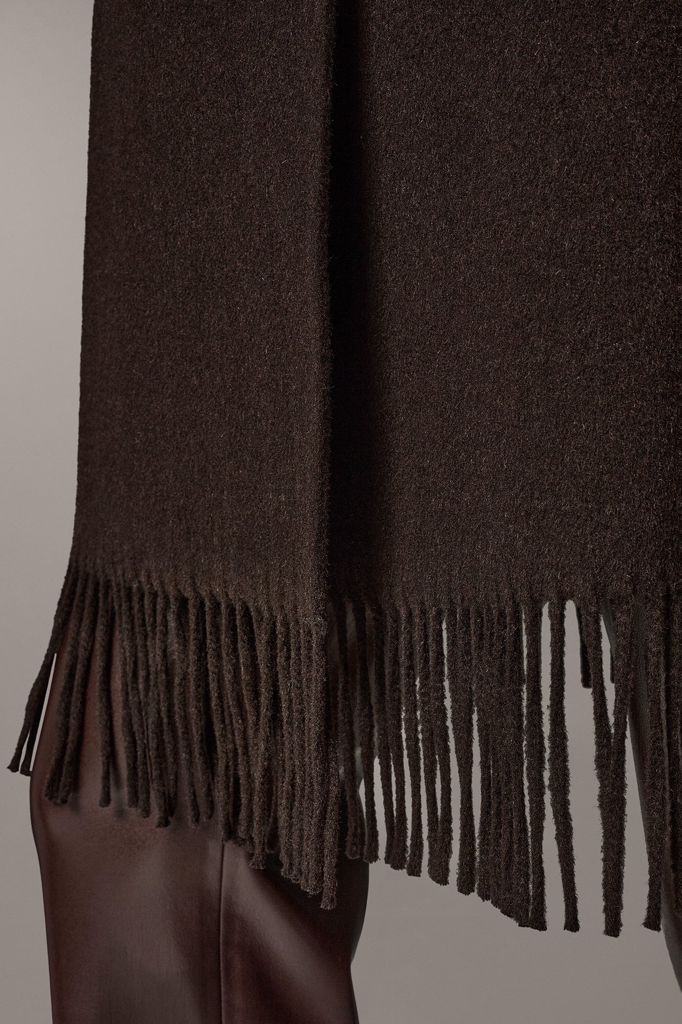 WOOL BLEND FRINGE SHAWL COAT VIEW 6