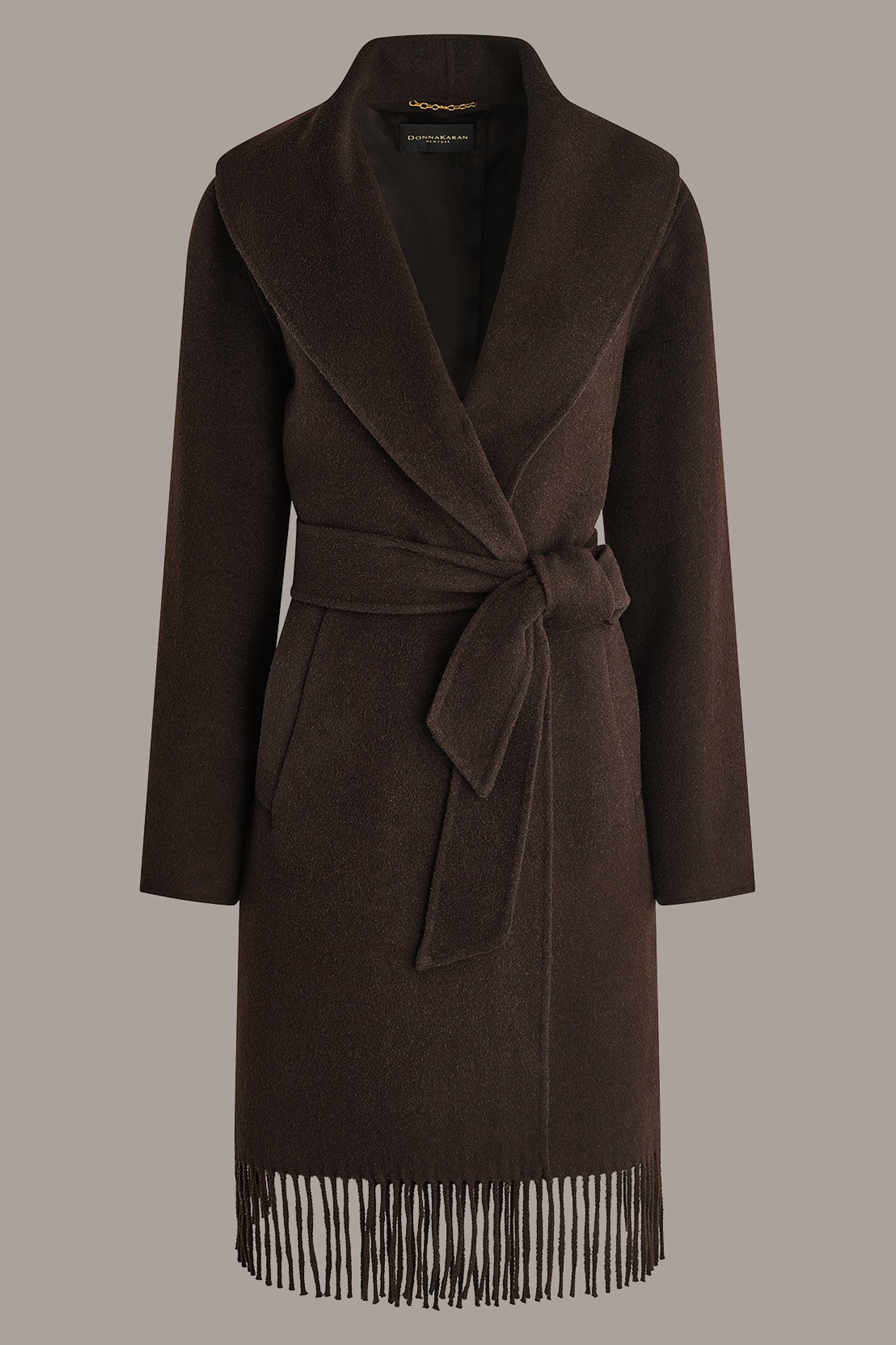 WOOL BLEND FRINGE SHAWL COAT VIEW 12