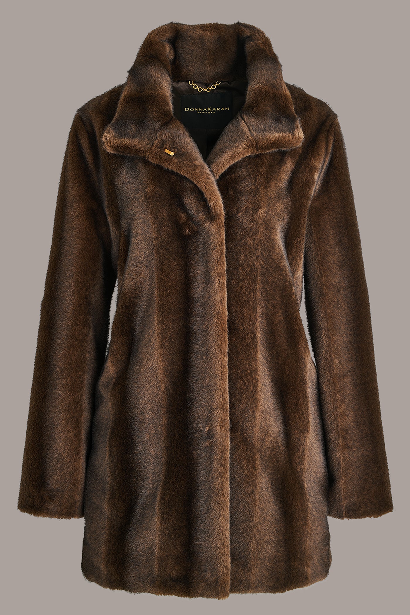 SHORT LUXE FAUX FUR COAT VIEW 11