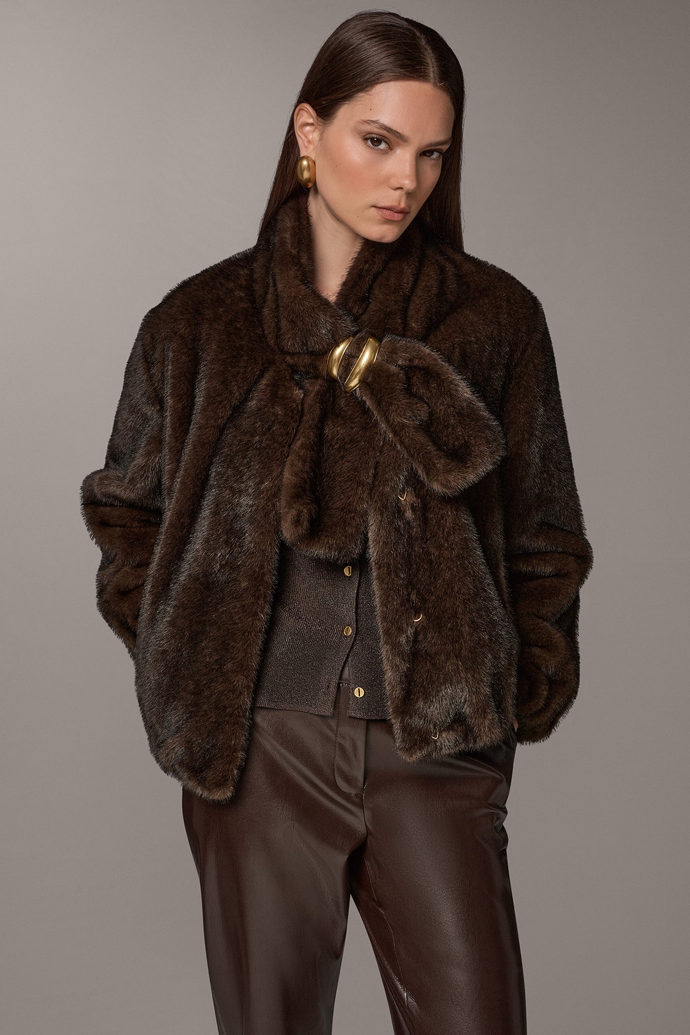 FAUX FUR SCARF COAT VIEW 9