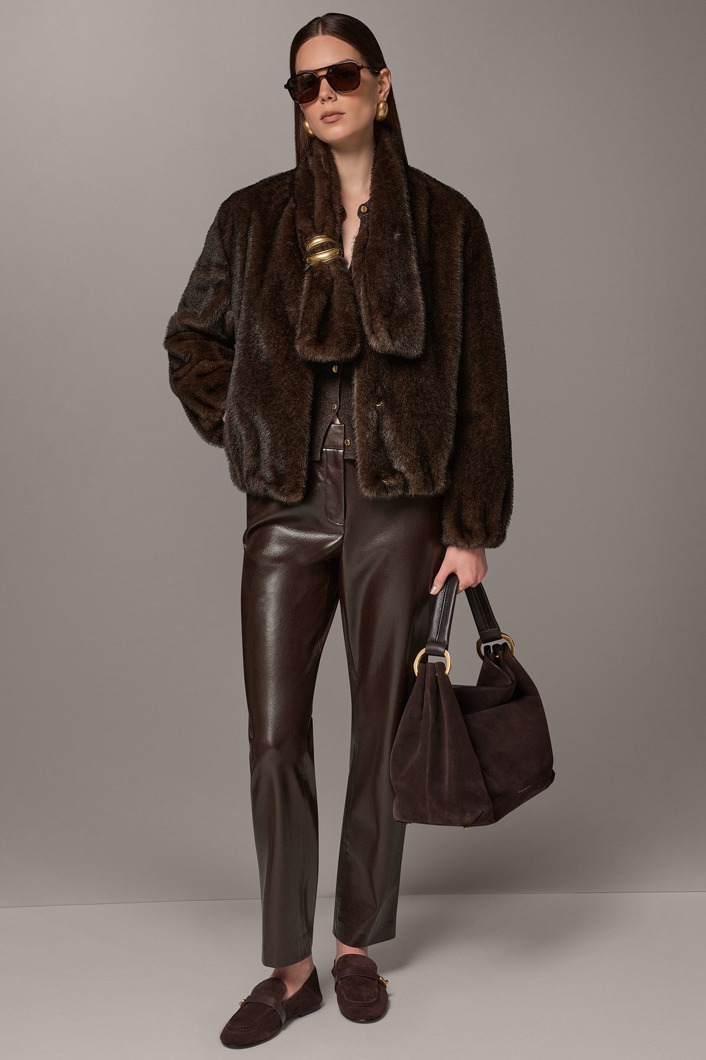 FAUX FUR SCARF COAT VIEW 6