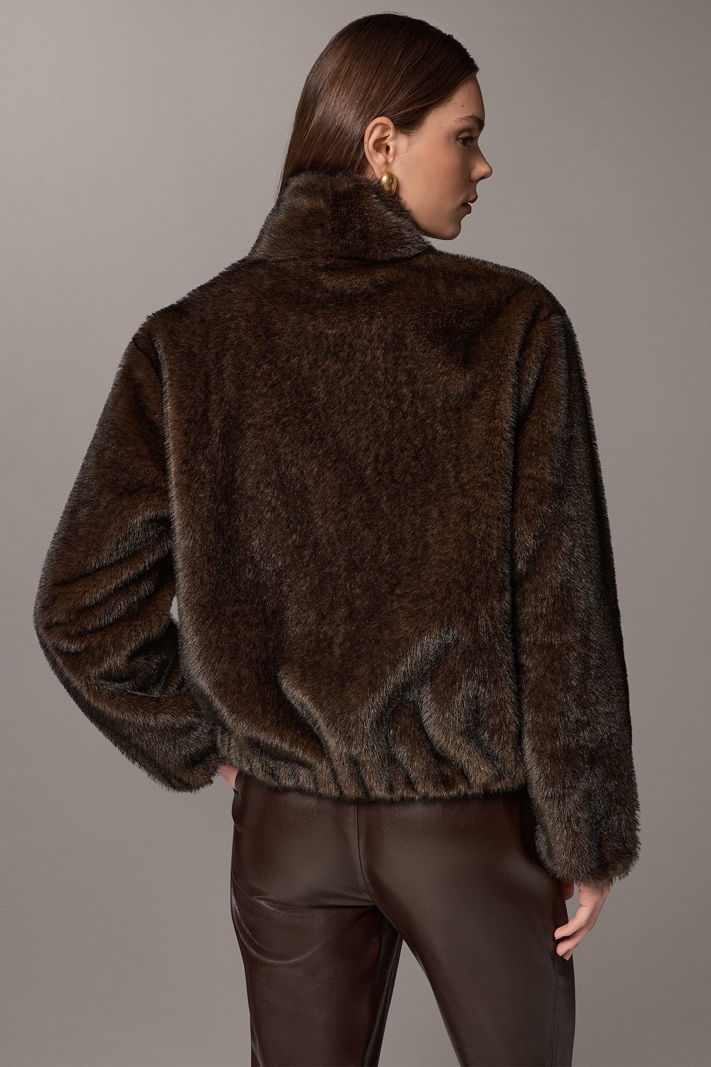 FAUX FUR SCARF COAT VIEW 3