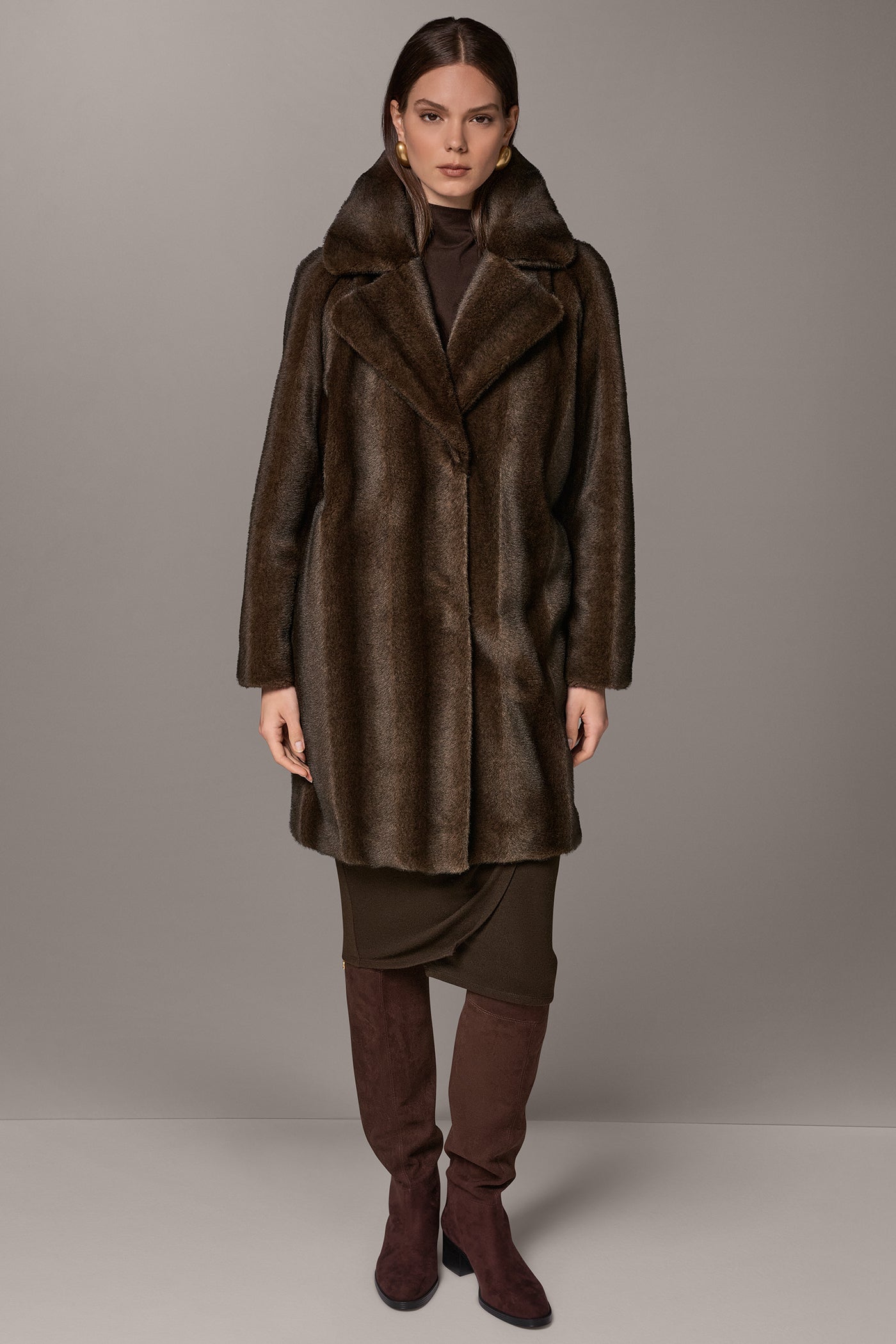 LUXE FAUX FUR COAT VIEW 12