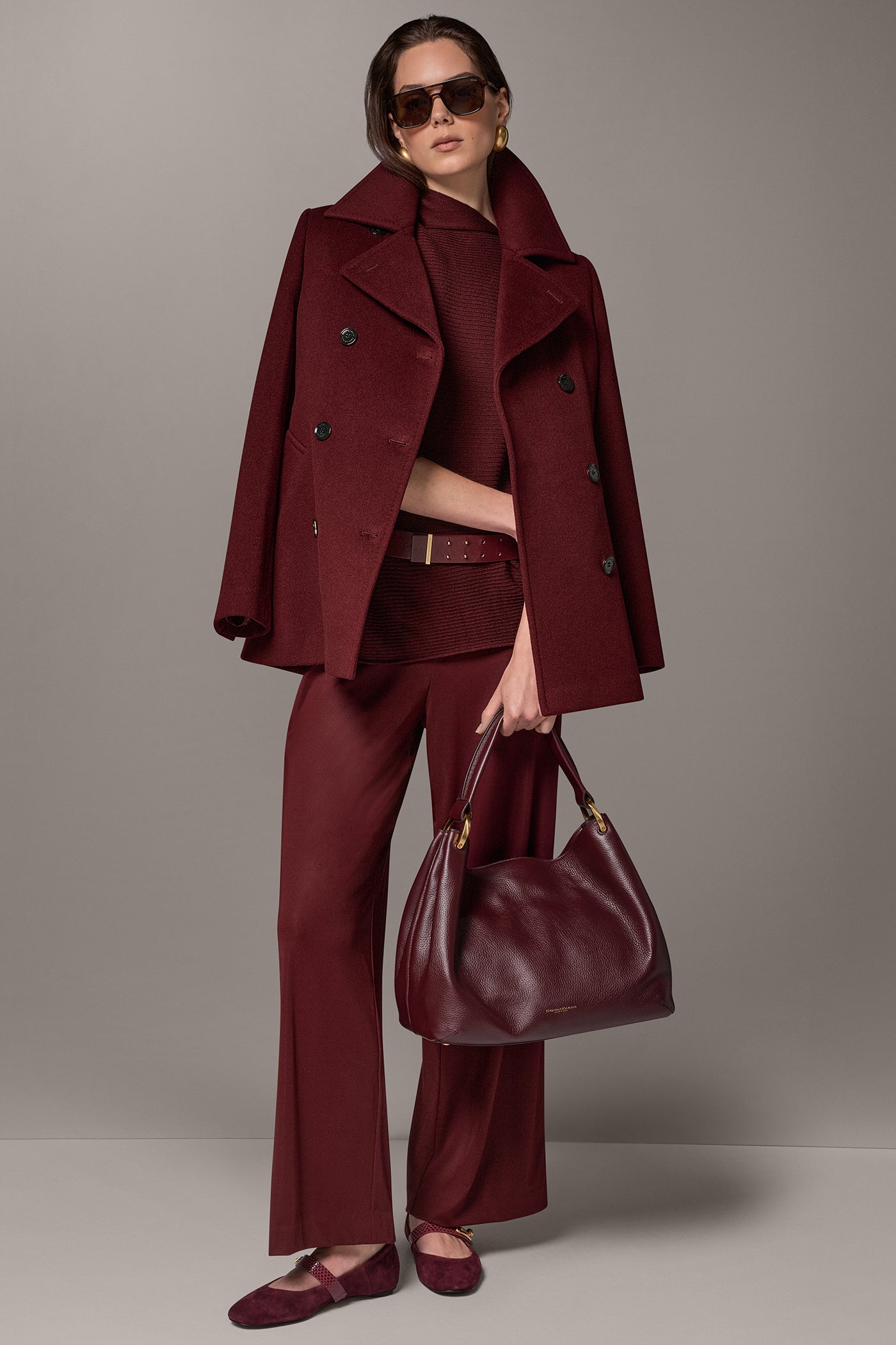 WOOL BLEND DOUBLE-BREASTED PEACOAT VIEW 11