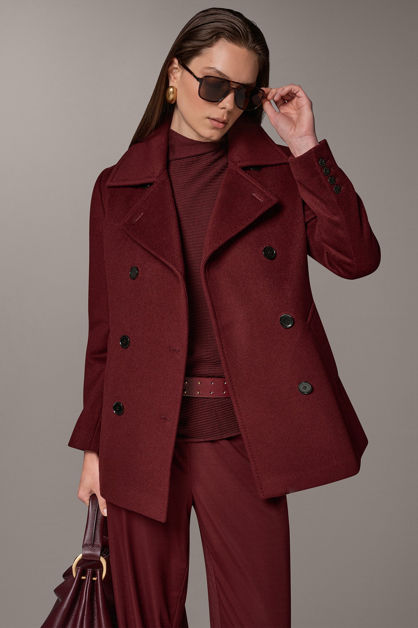 WOOL BLEND DOUBLE-BREASTED PEACOAT VIEW 13