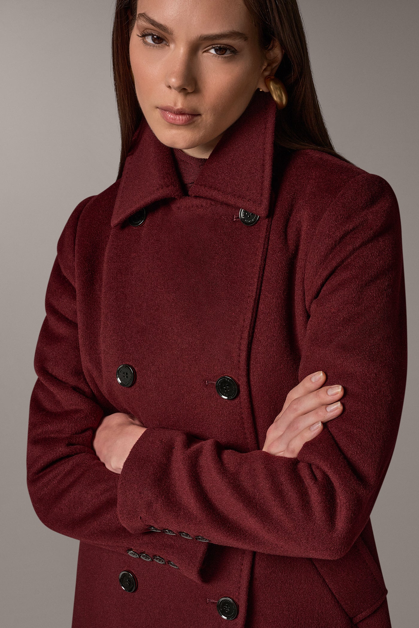 WOOL BLEND DOUBLE-BREASTED PEACOAT VIEW 5