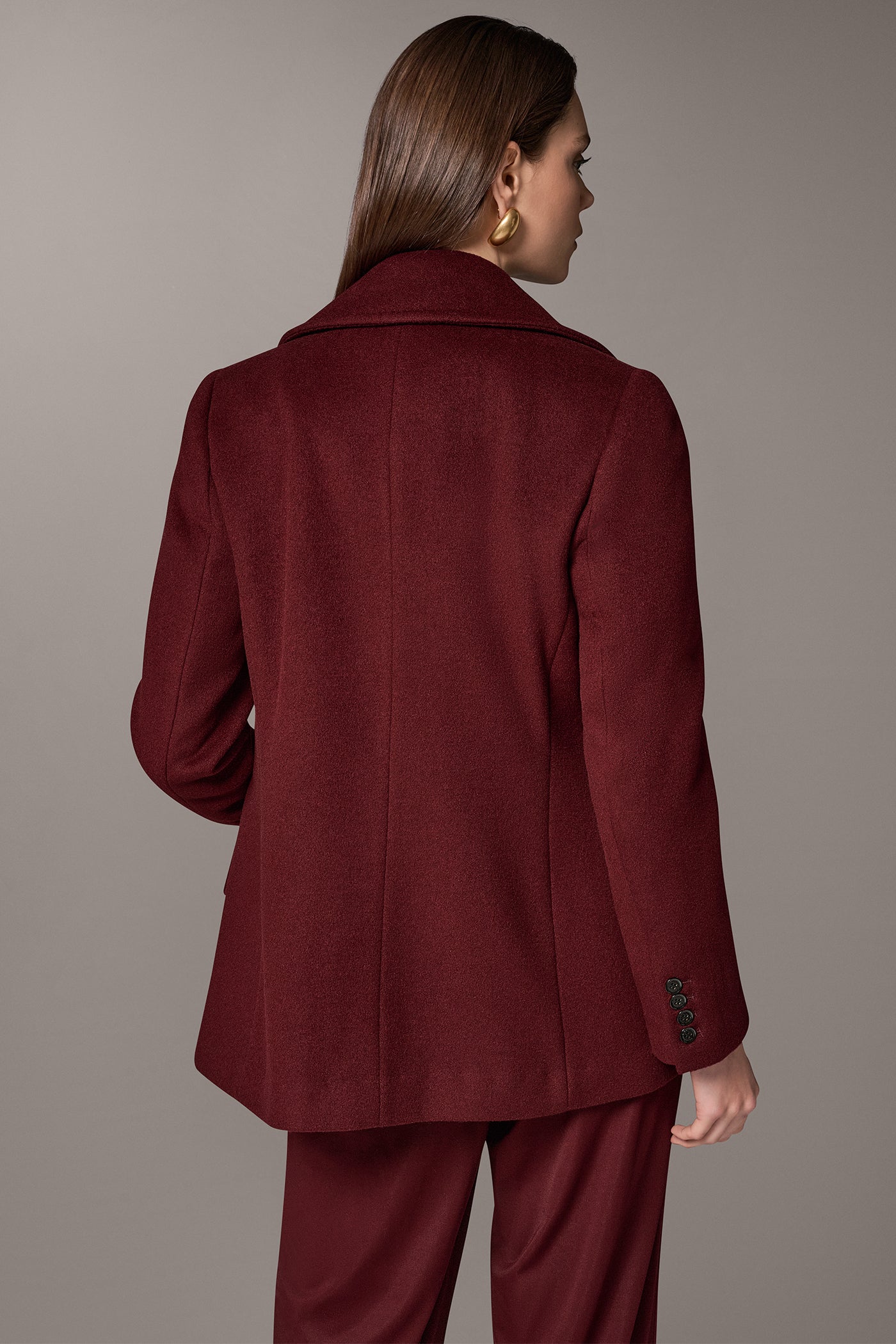 WOOL BLEND DOUBLE-BREASTED PEACOAT VIEW 14