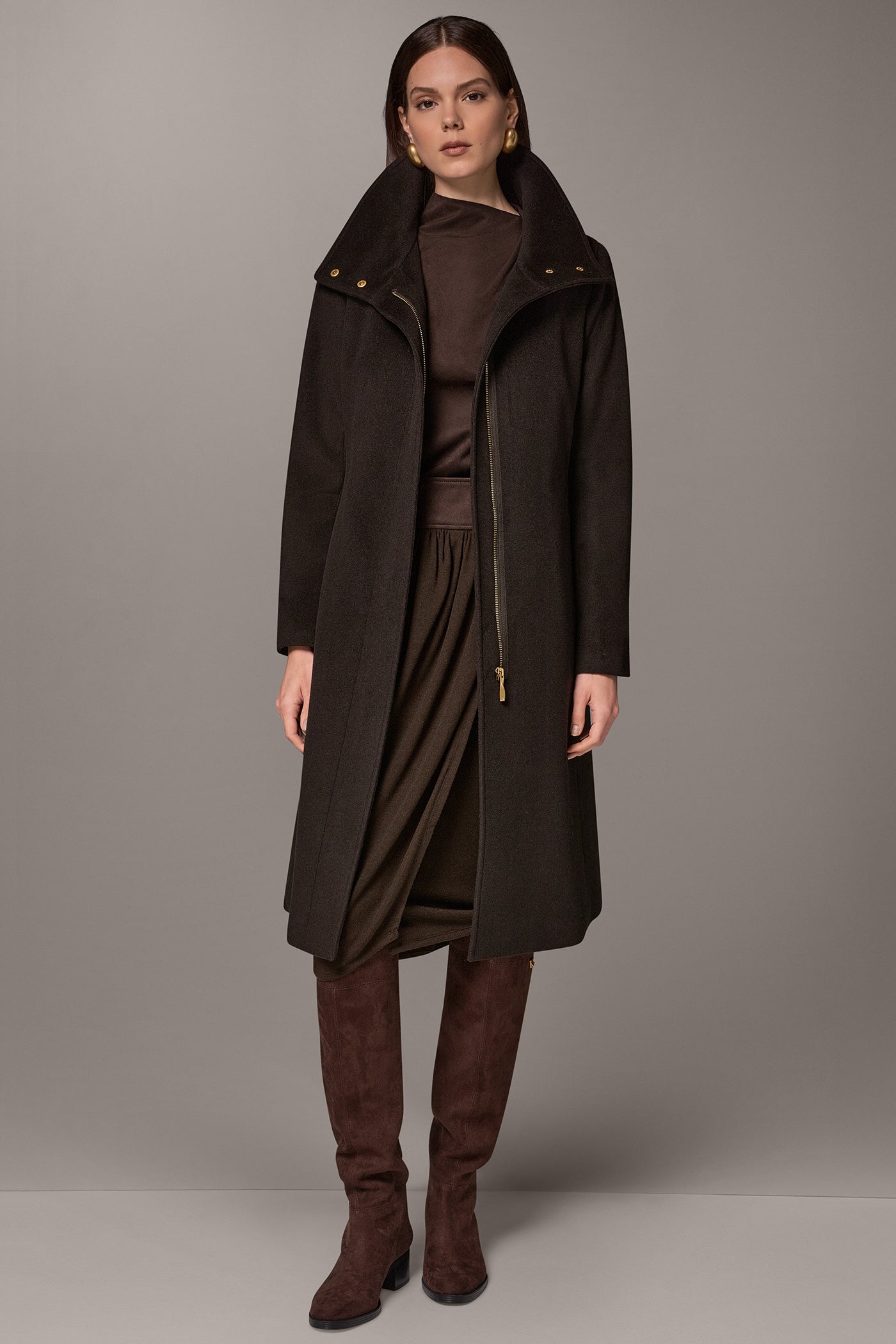 WOOL BLEND FUNNEL NECK COAT VIEW 11 | New Arrivals