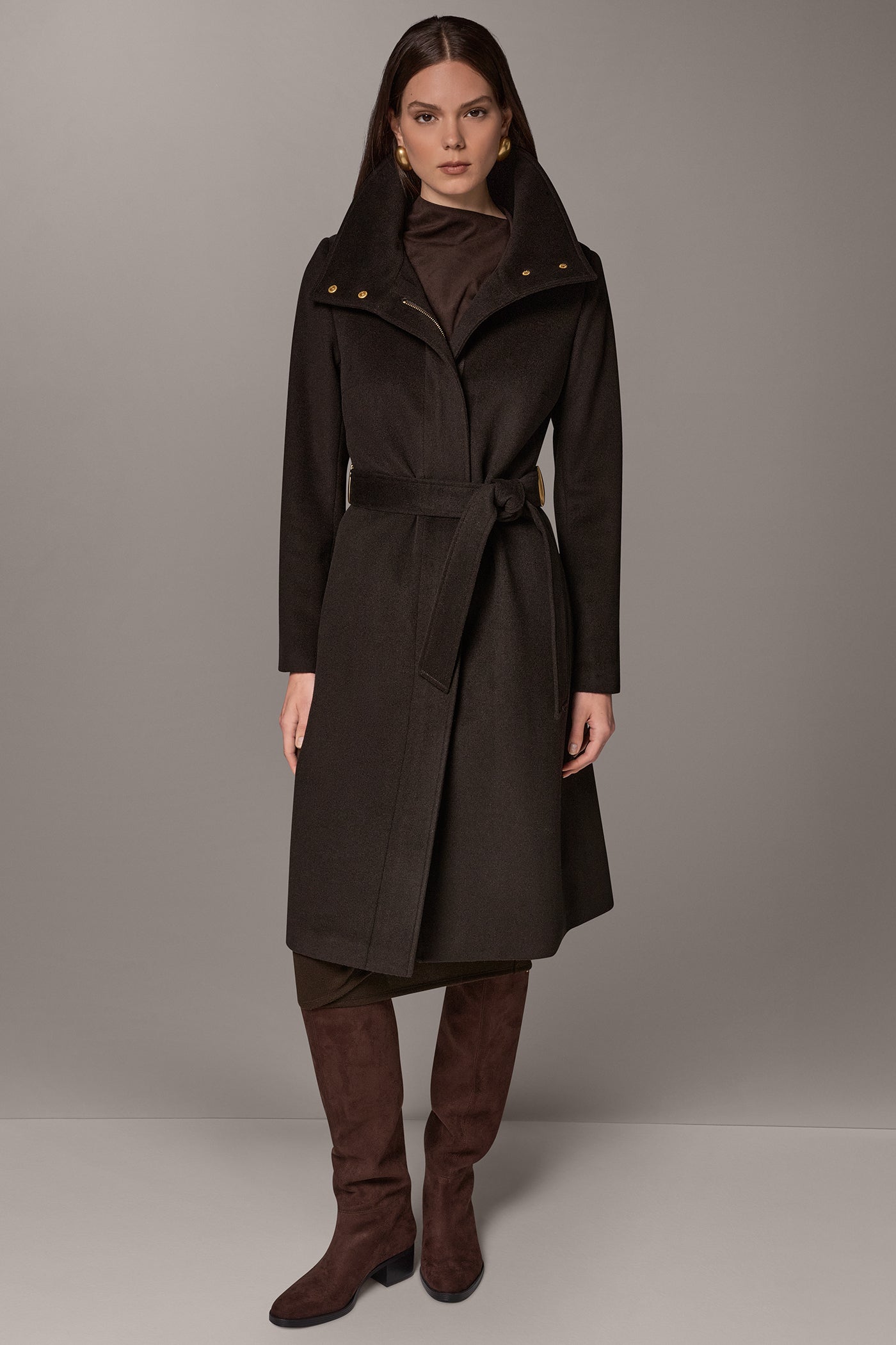 WOOL BLEND FUNNEL NECK COAT VIEW 9 | New Arrivals