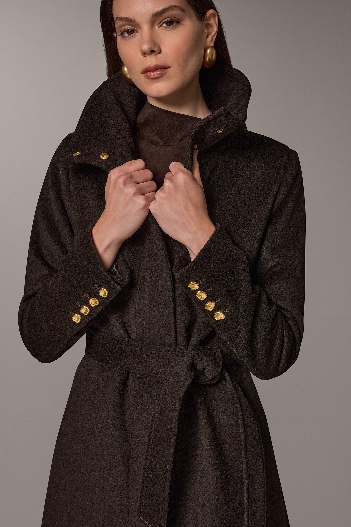 WOOL BLEND FUNNEL NECK COAT VIEW 6 | New Arrivals