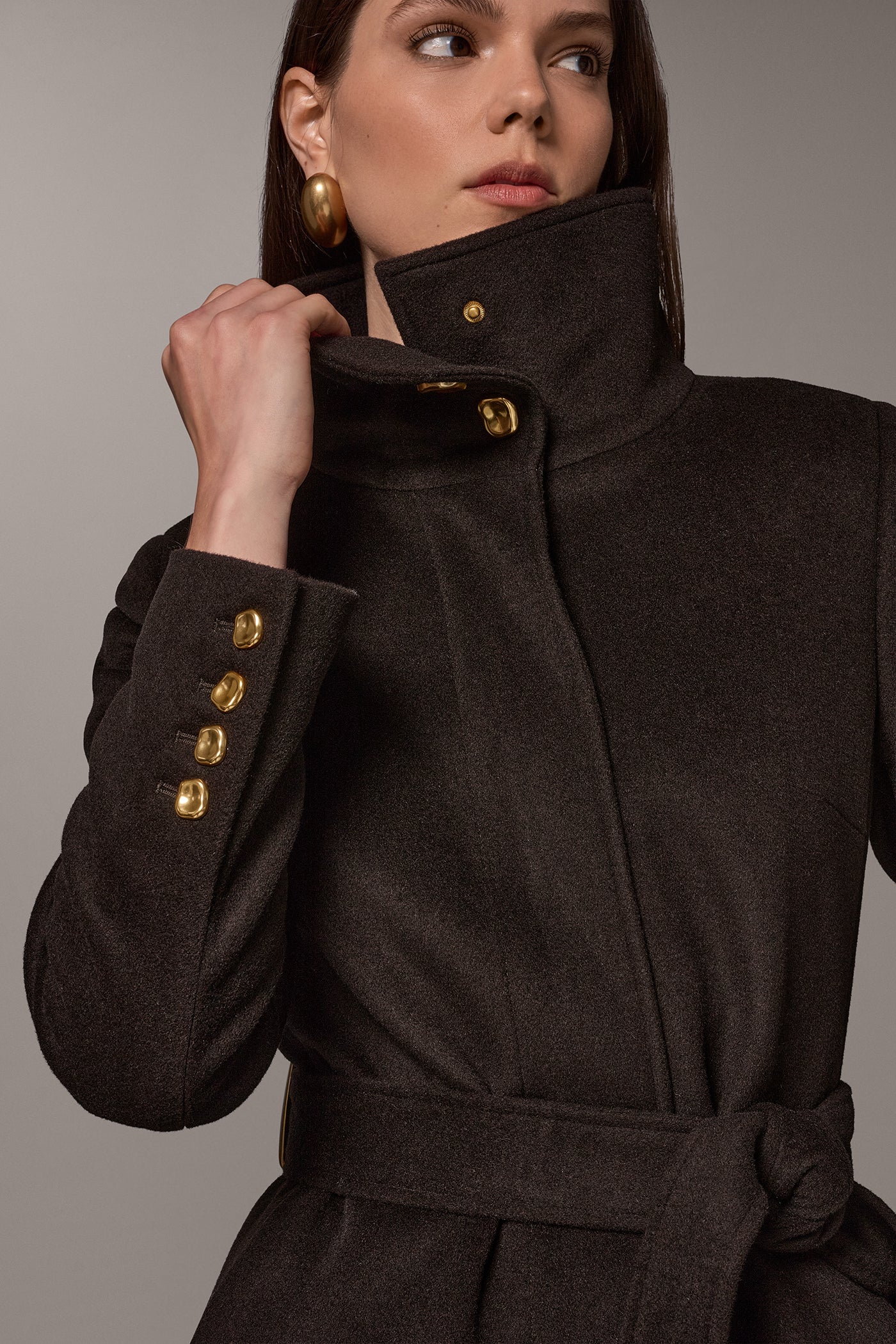 WOOL BLEND FUNNEL NECK COAT VIEW 5 | New Arrivals