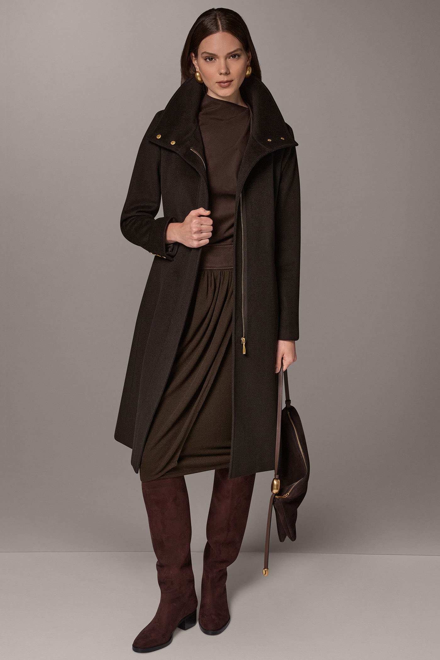 WOOL BLEND FUNNEL NECK COAT VIEW 10 | New Arrivals