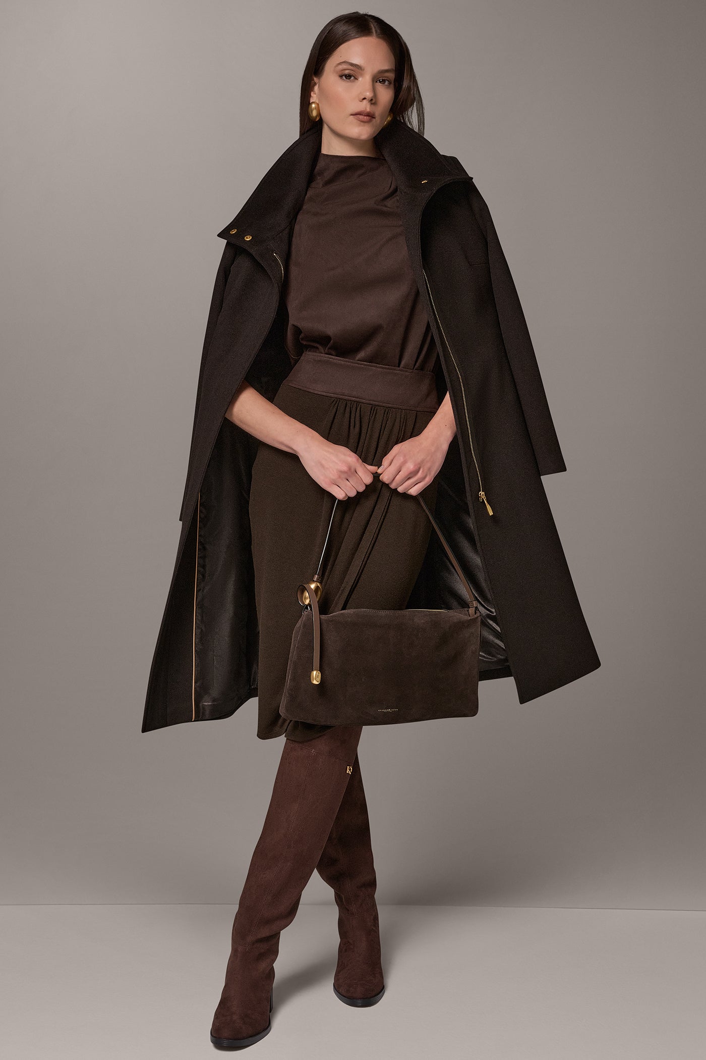 WOOL BLEND FUNNEL NECK COAT VIEW 8 | New Arrivals