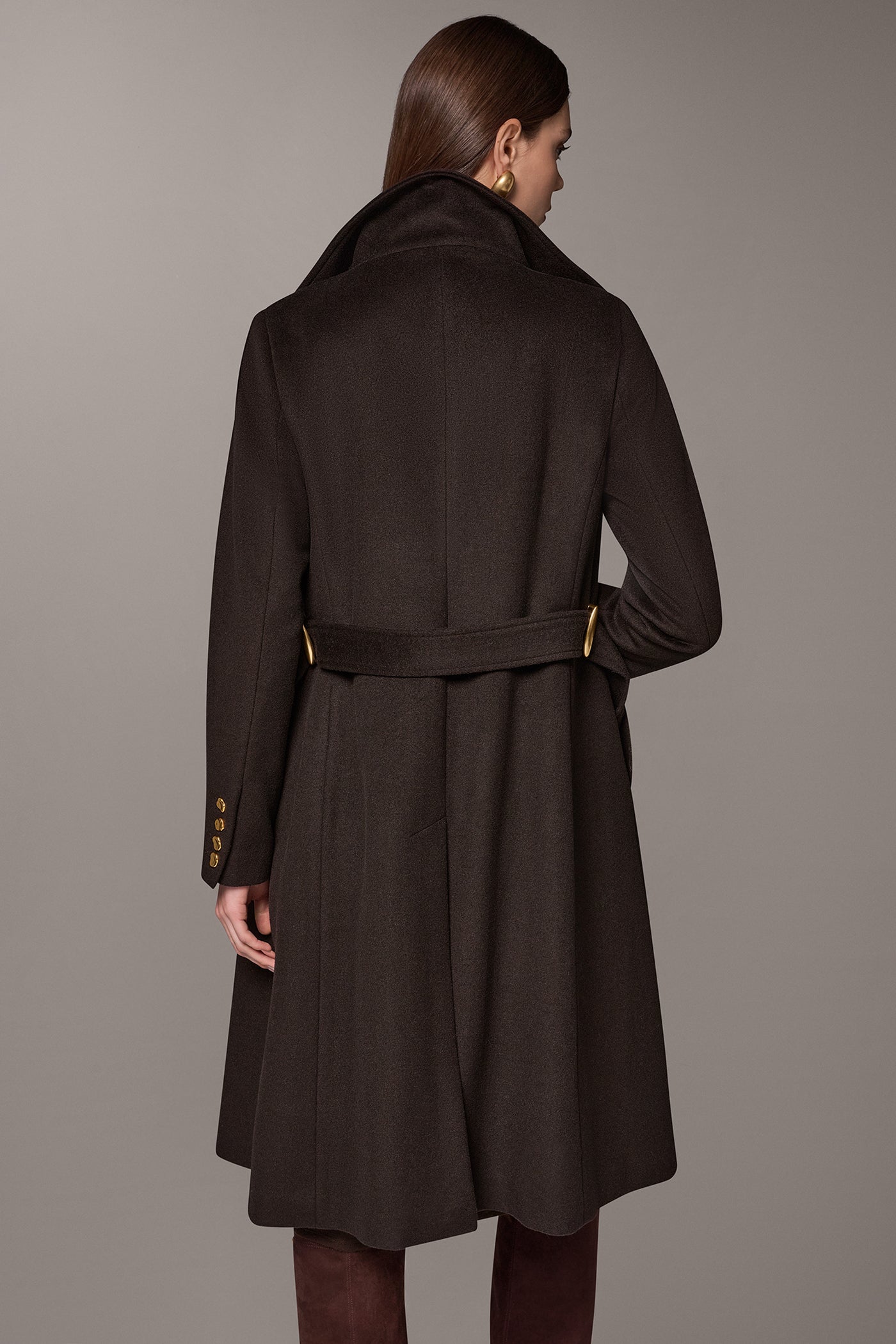 WOOL BLEND FUNNEL NECK COAT (alternate view)