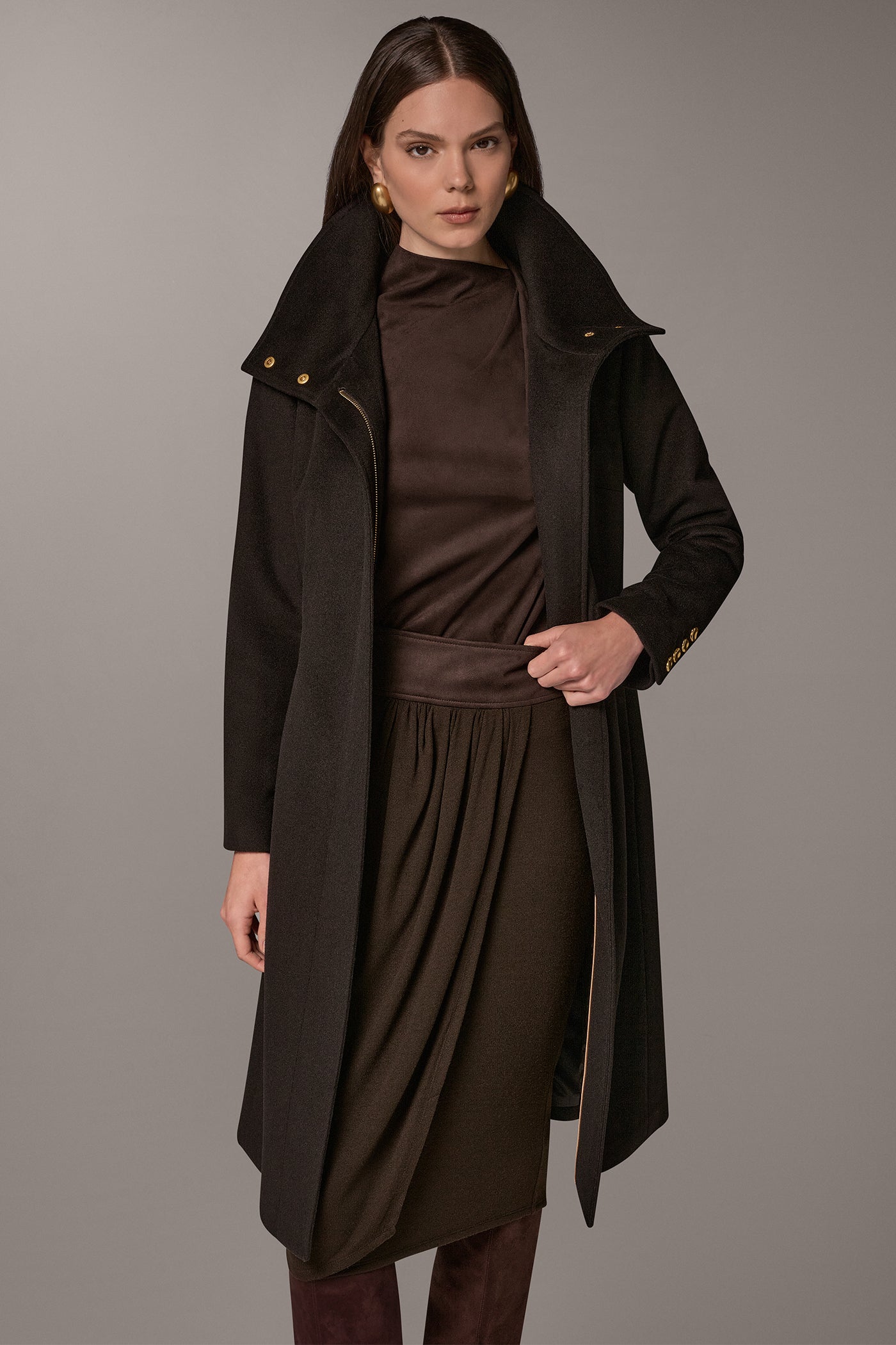 WOOL BLEND FUNNEL NECK COAT VIEW 4 | New Arrivals